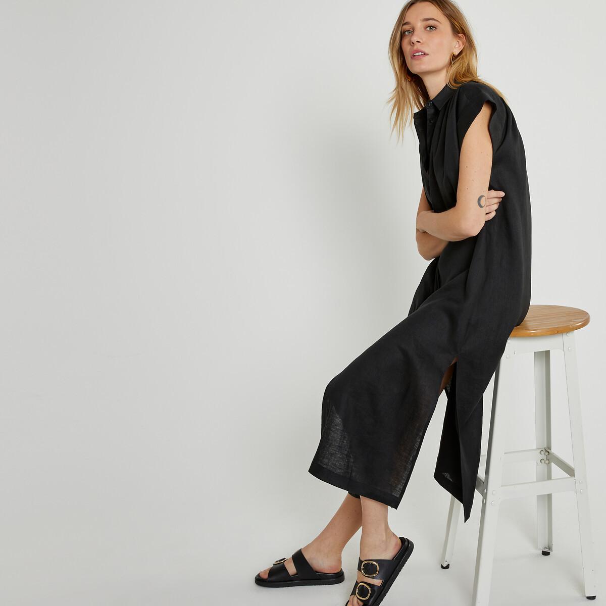 La Redoute Collections Signature Leinen Midi Blusenkleid