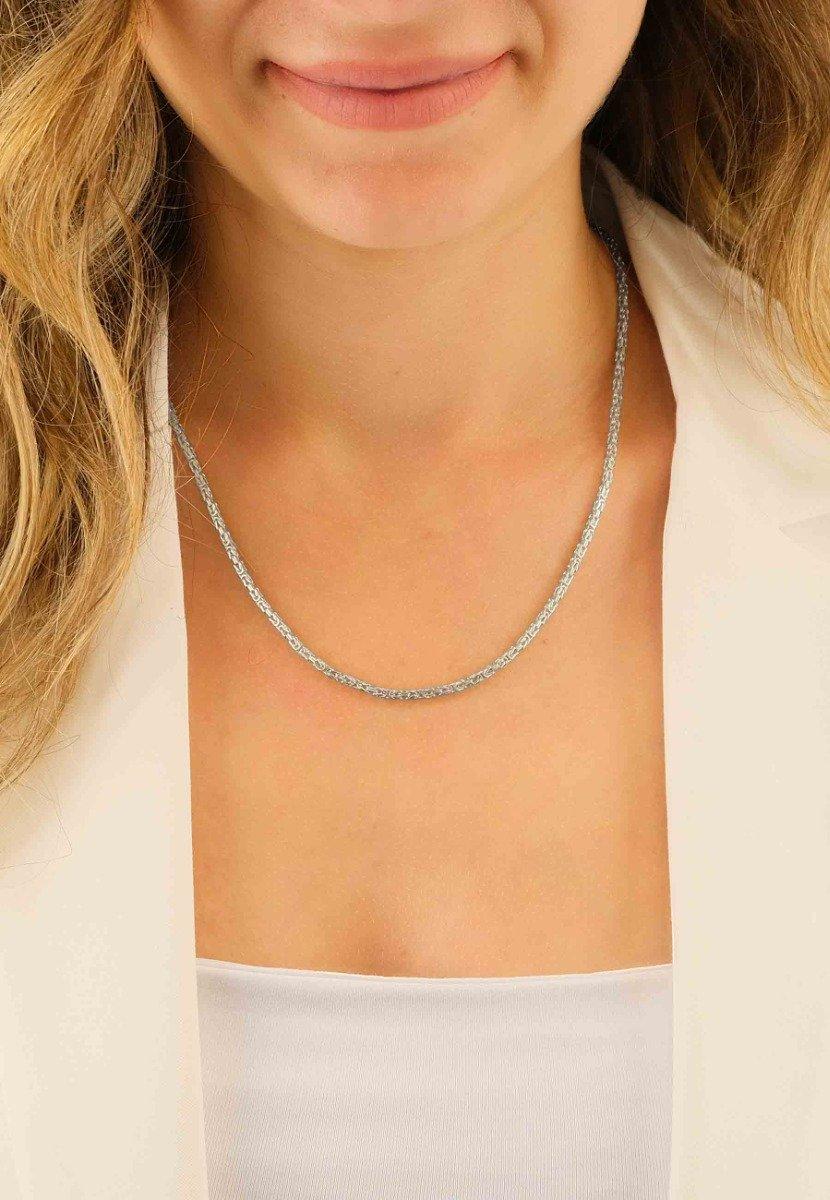 MUAU Schmuck Collier Königskette klassisch Weissgold 750, 2mm, 50cm