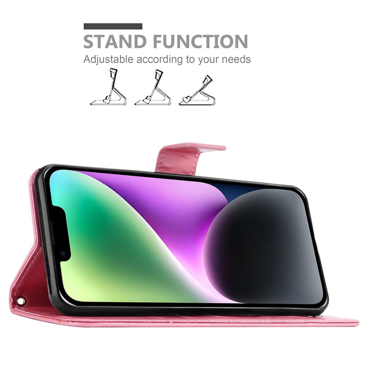 Cadorabo Hülle für Apple iPhone 14 Blumen Design Magnetverschluss