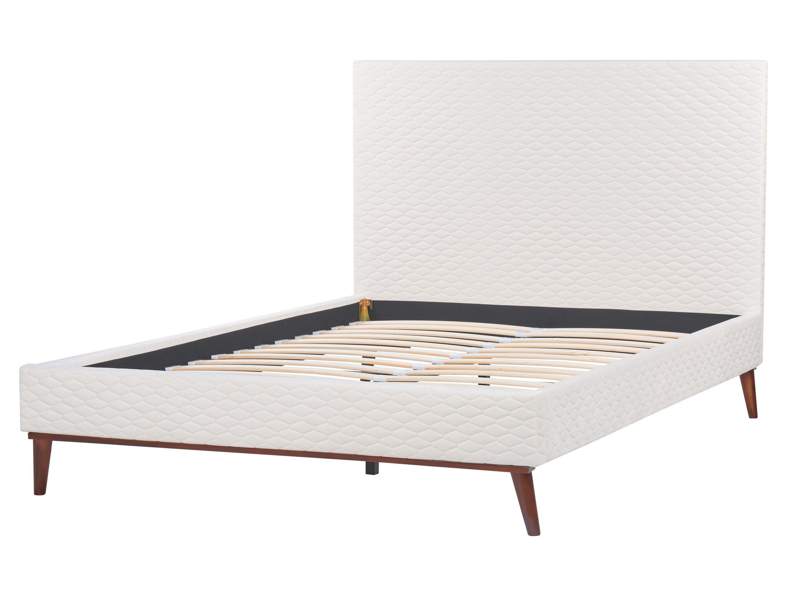 Beliani Bett mit Lattenrost aus Samtstoff Retro BAYONNE