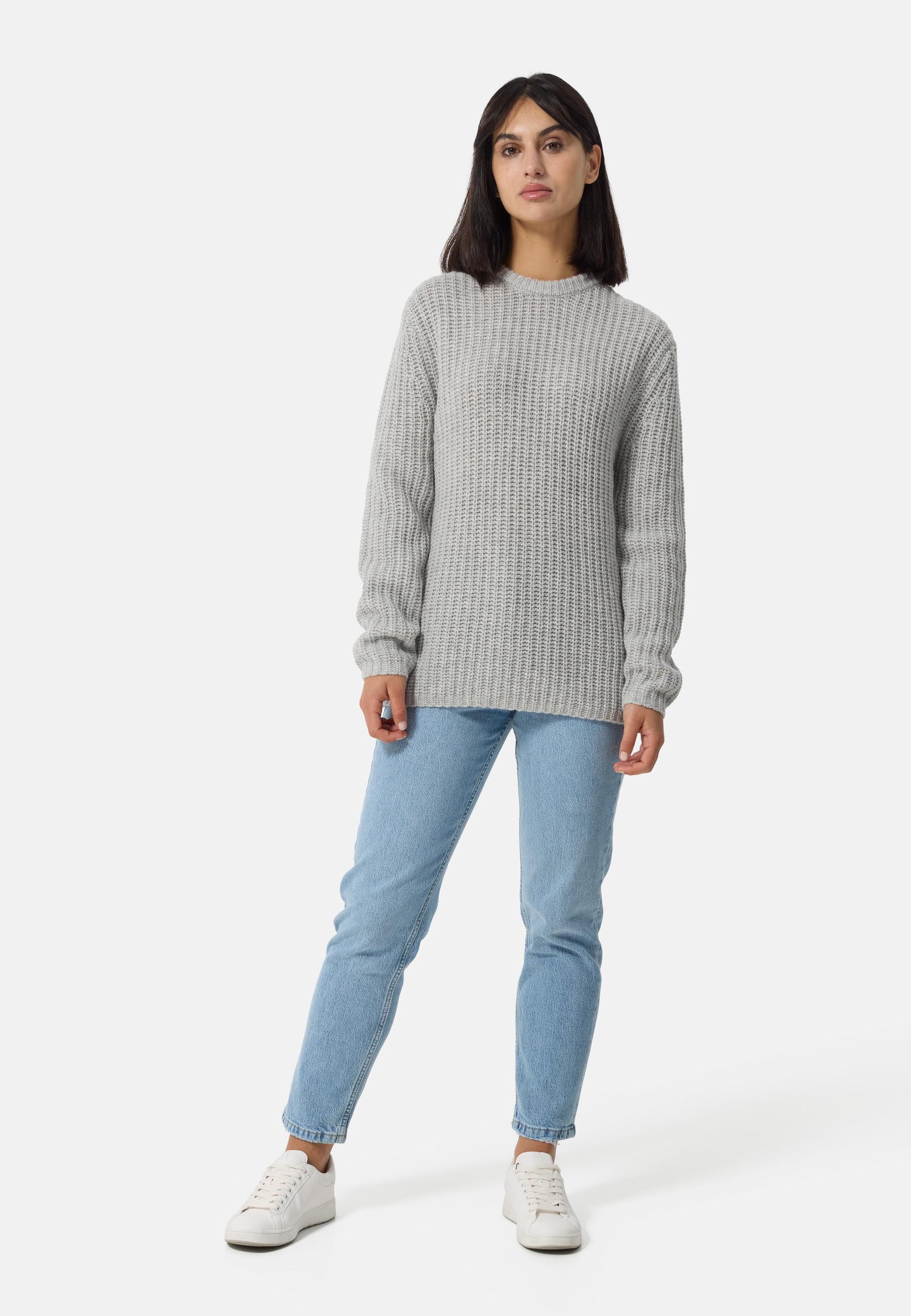 CASH-MERE.CH Grobgestrickter Wolle Kaschmir Rundhals Pullover
