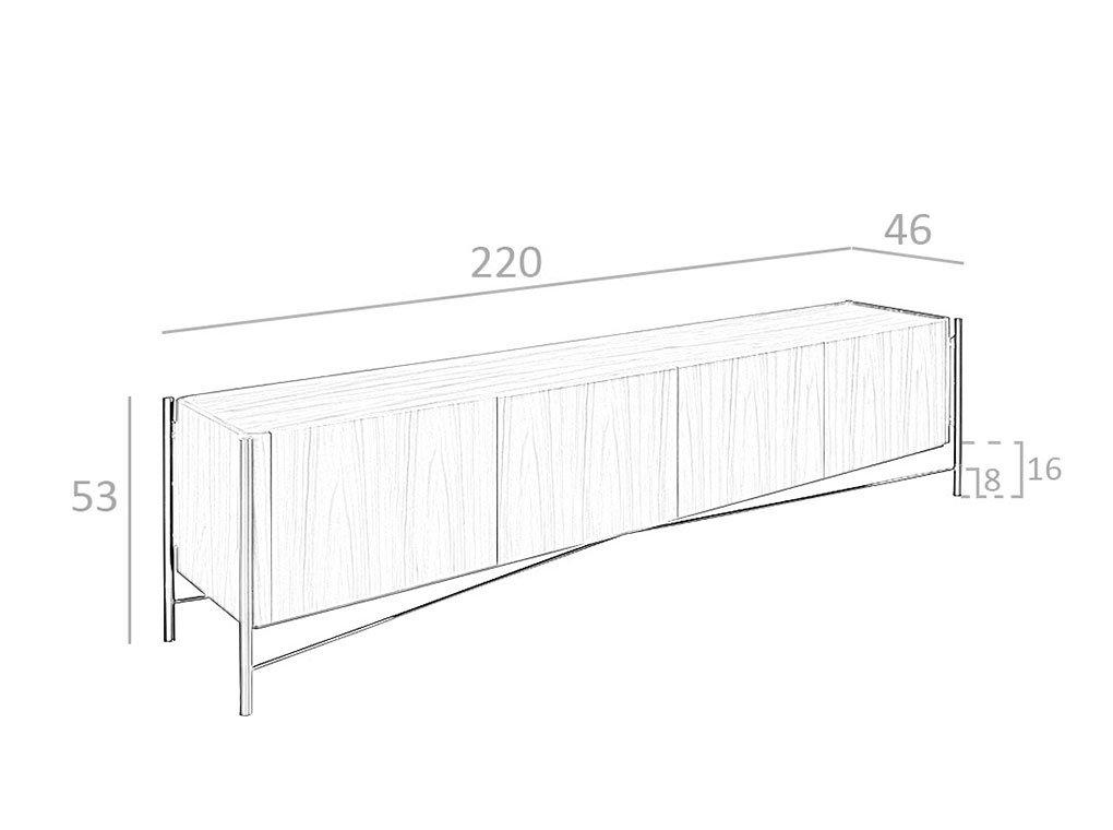 ANGEL CERDA TV-Ständer aus Walnussholz und Stahl