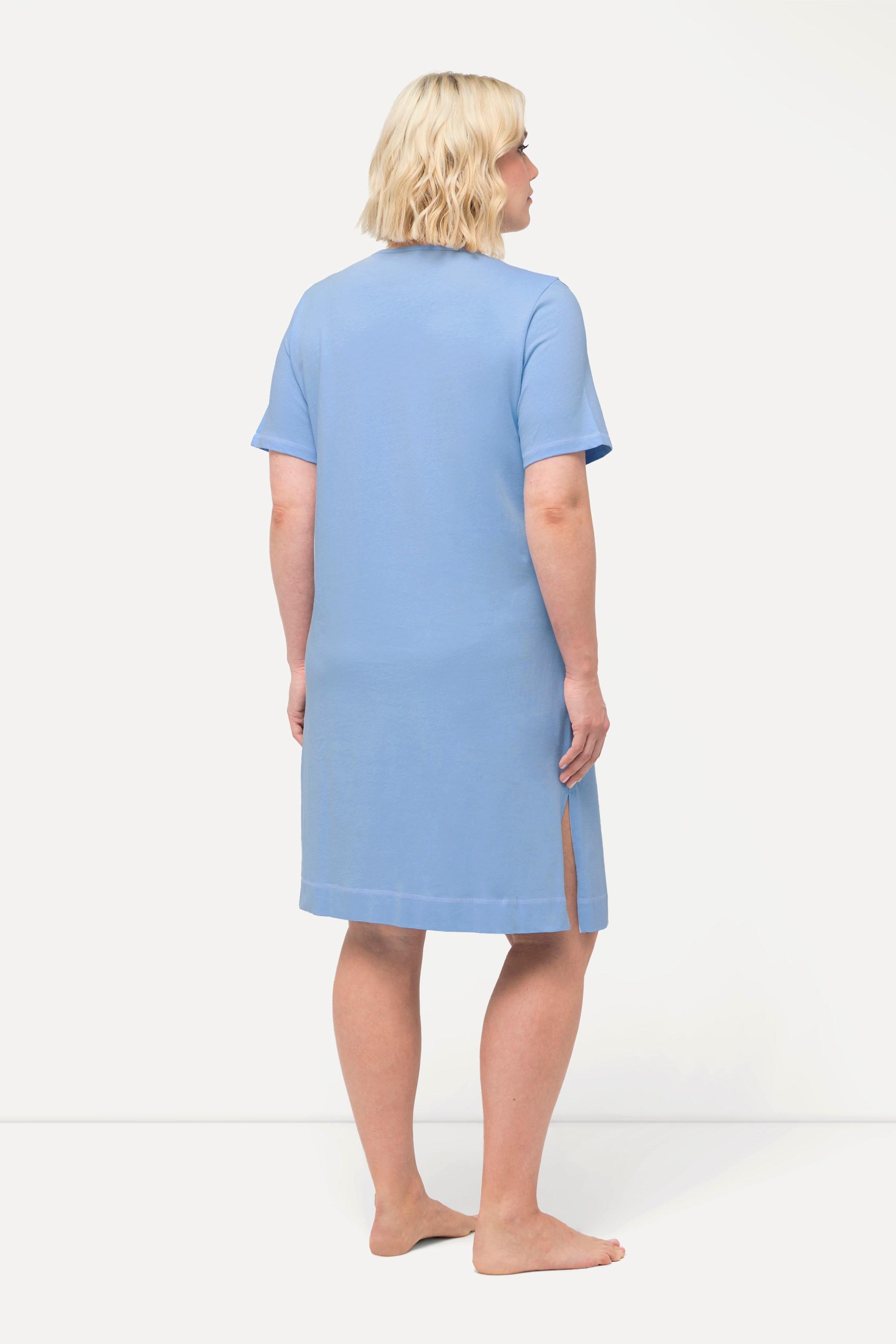 Ulla Popken Bigshirt, bedruckt, V-Ausschnitt, Halbarm