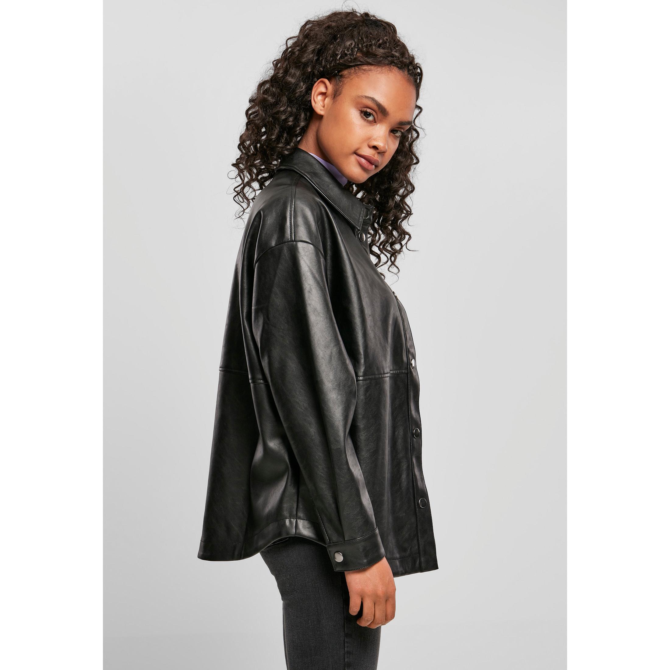 URBAN CLASSICS Faux Leather Overshirt