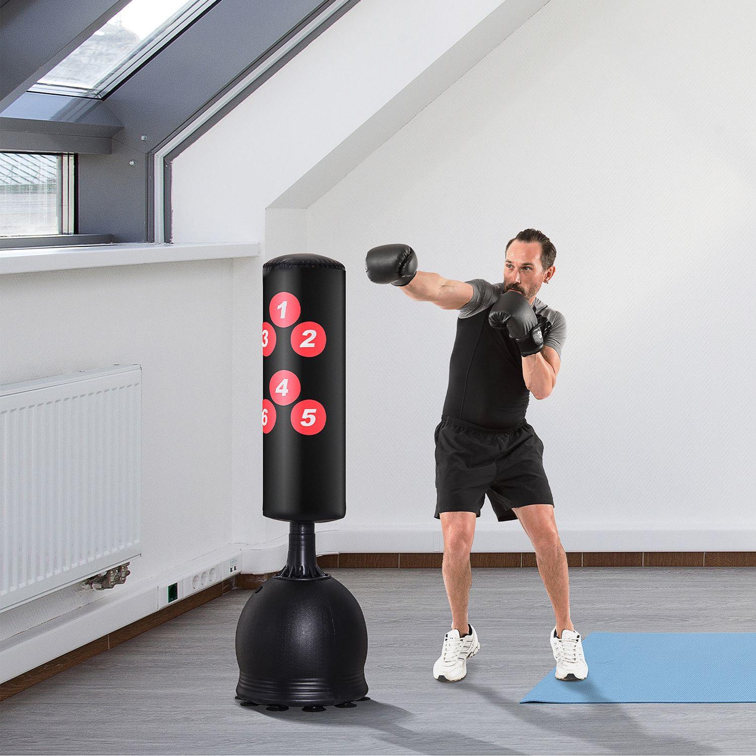 Northio Boxsack Freistehender Boxsack 165 Cm Für Erwachsene, Heavy Duty Mit Saugnapf-Basis, Schwarz, Ideal Für Profis & Anfänger