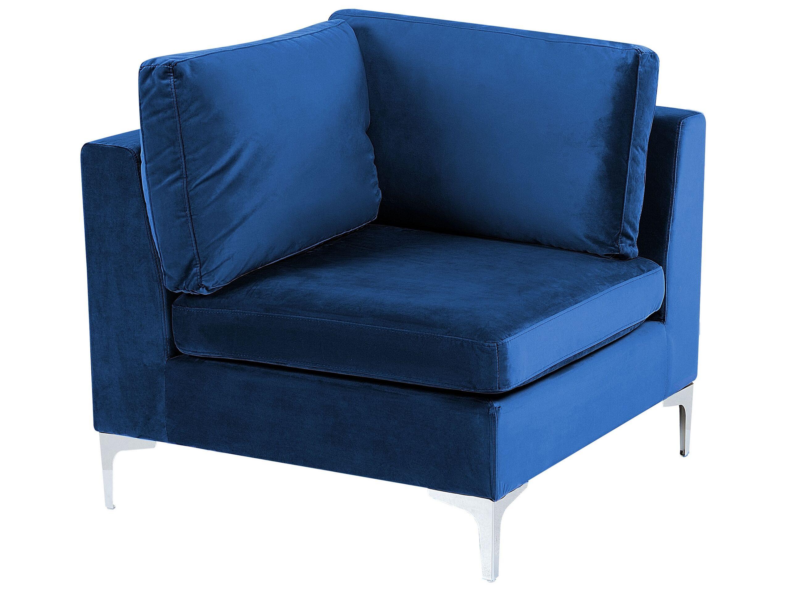 Beliani U-förmiges Sofa mit Ottomane aus Samtstoff Modern EVJA