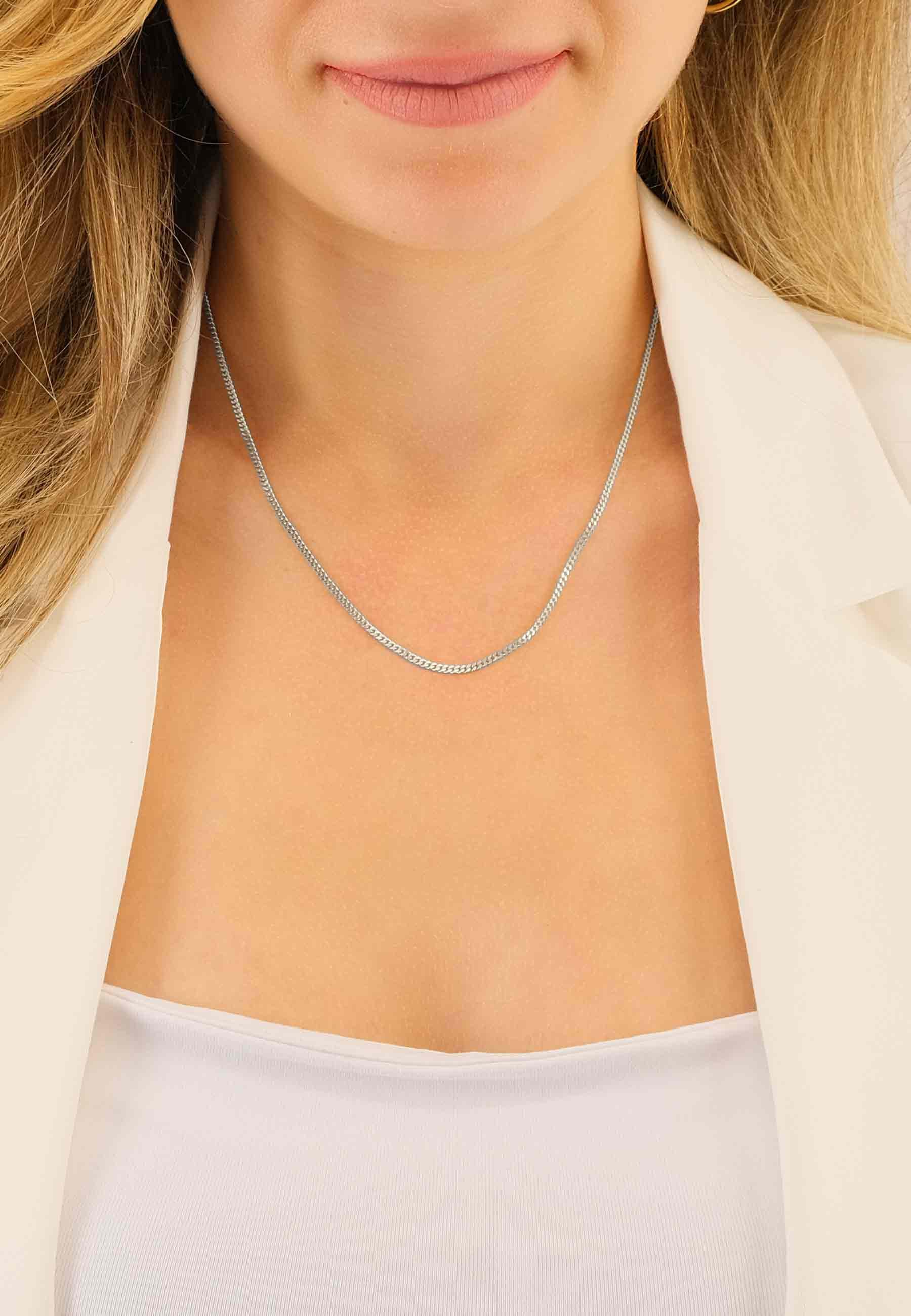 MUAU Schmuck Collier Panzer Weissgold 750, 1.8mm, 38cm