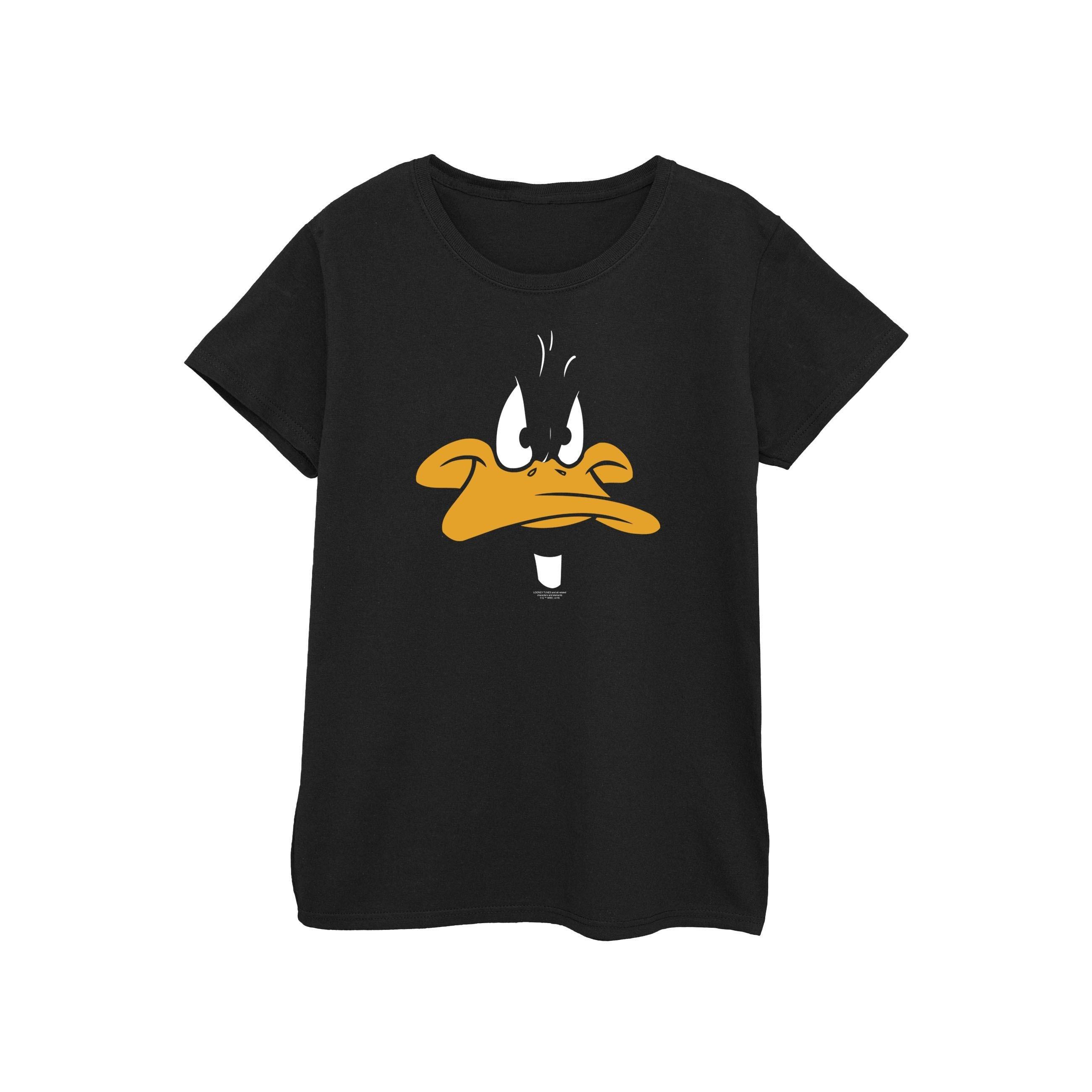 LOONEY TUNES Daffy Duck Gesicht Print T-Shirt