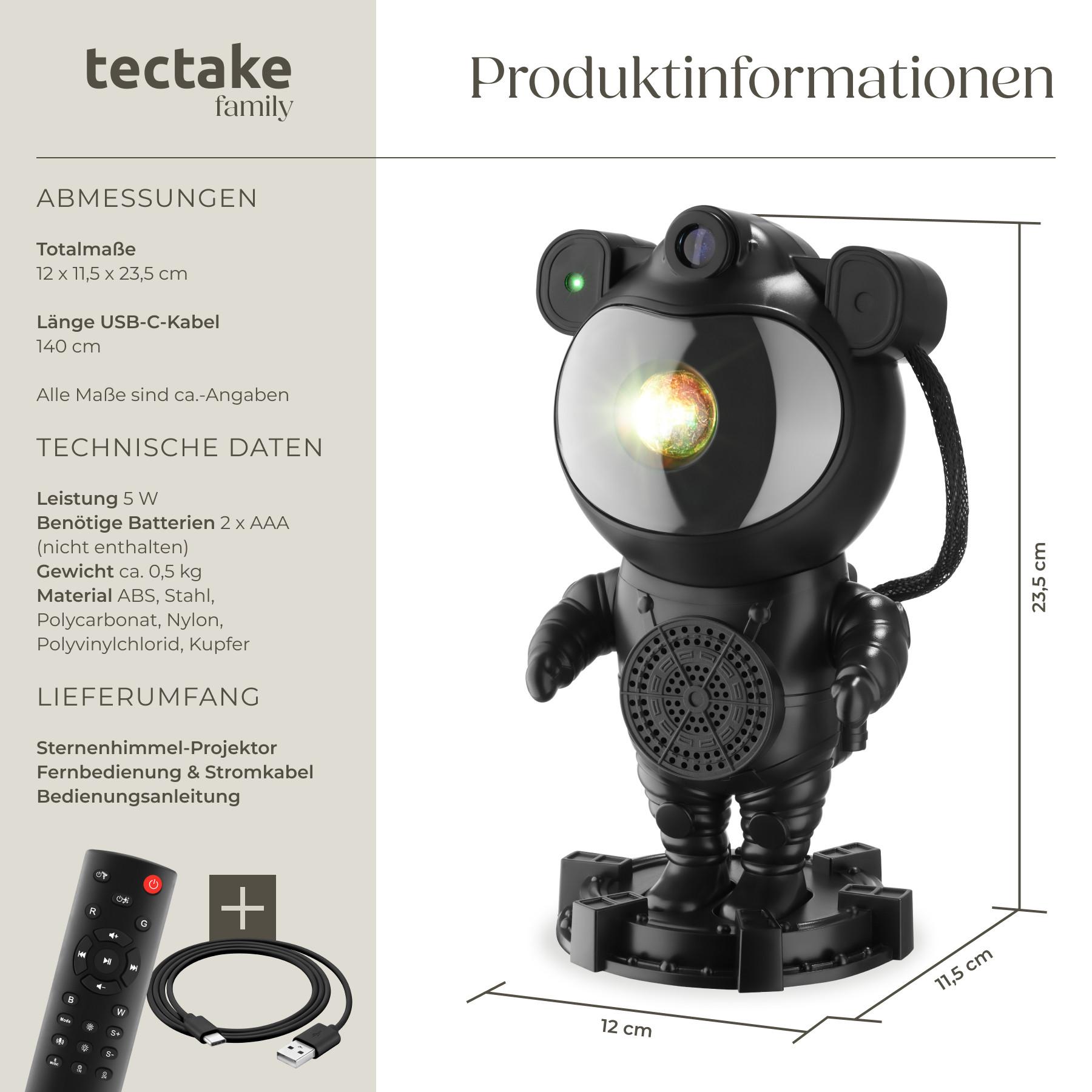 Tectake LED-Sternenhimmel-Projektor Astronaut, inkl. Bluetooth