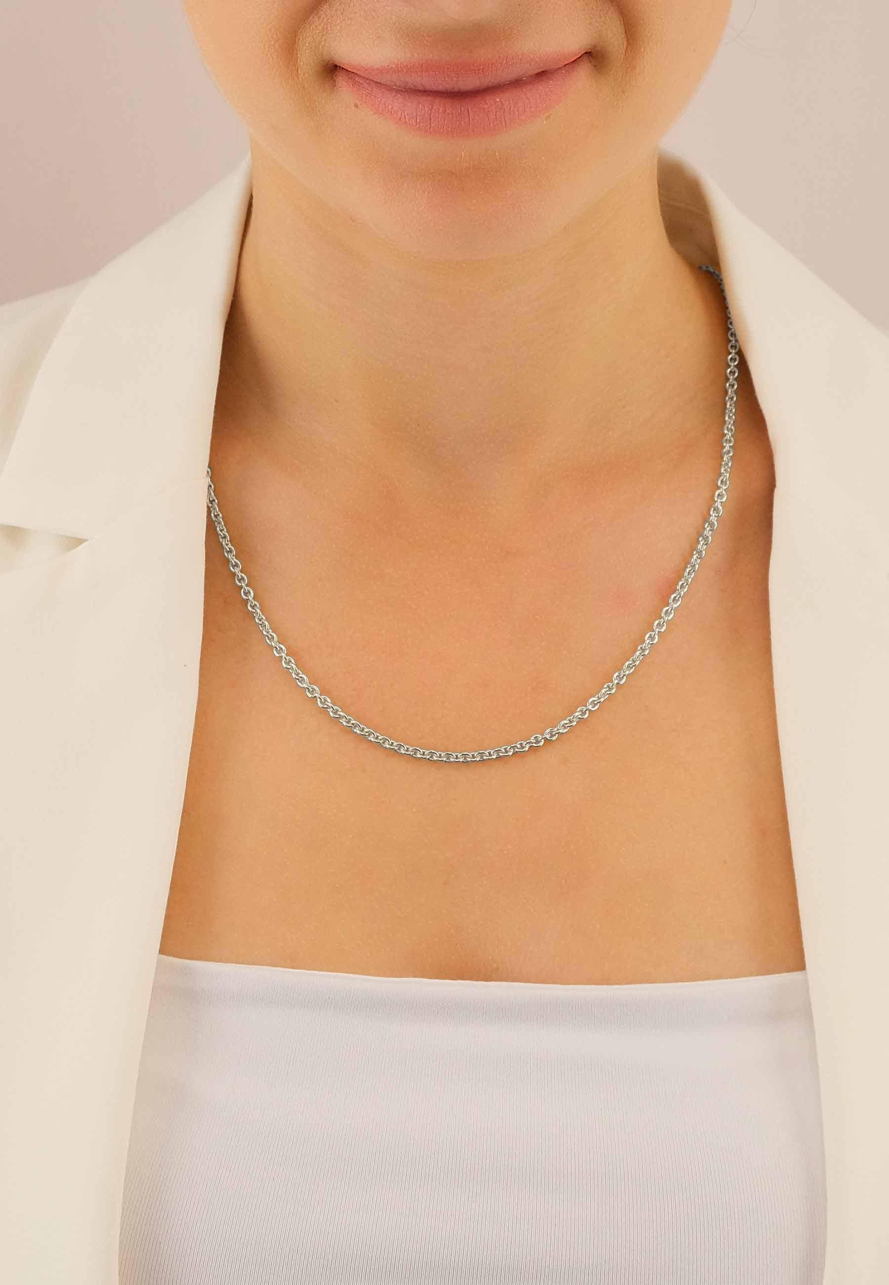 MUAU Schmuck Collier Rundanker Weissgold 750, 3.1mm, 60cm