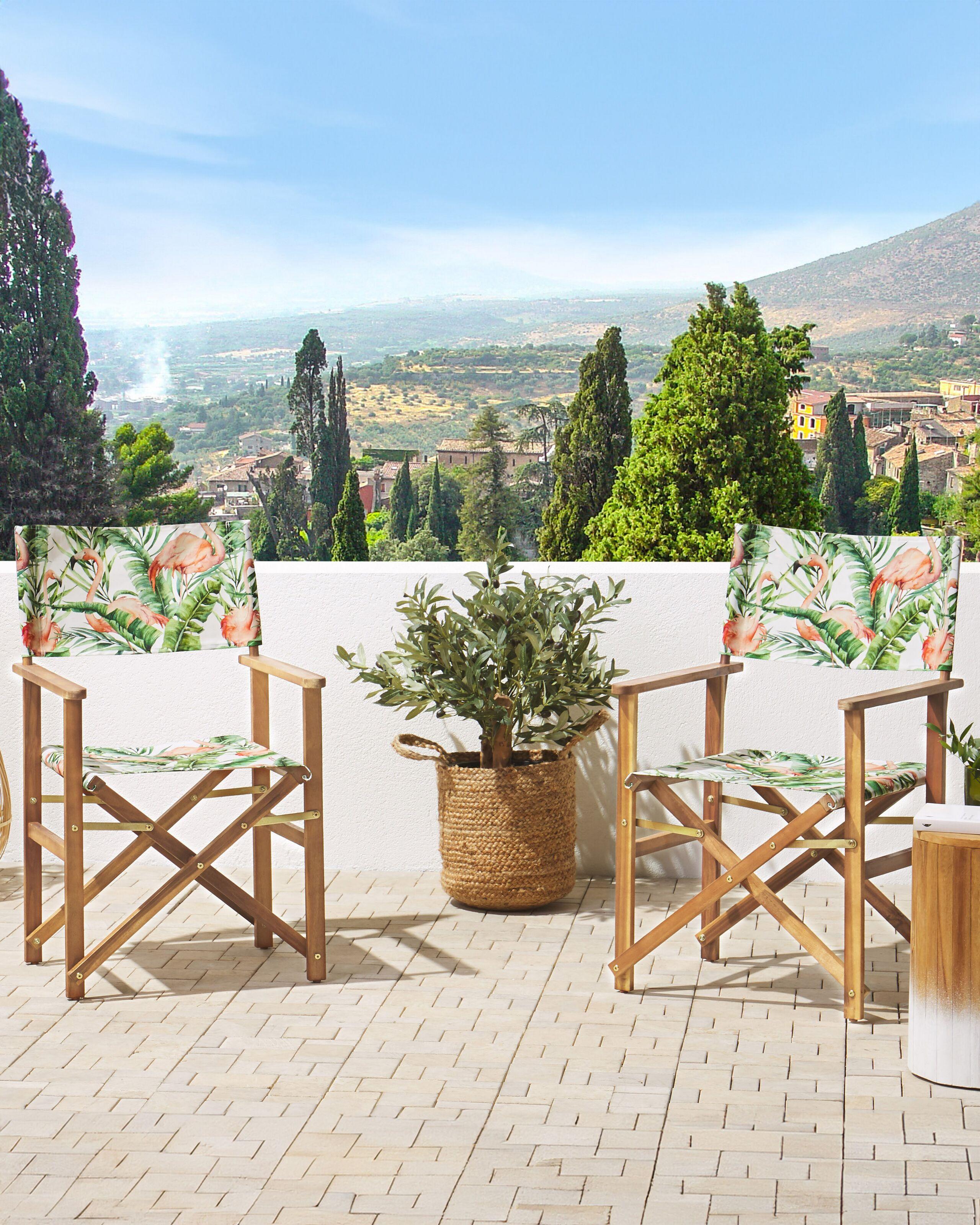 Beliani Gartenstuhl 2er Set aus Polyester Modern CINE