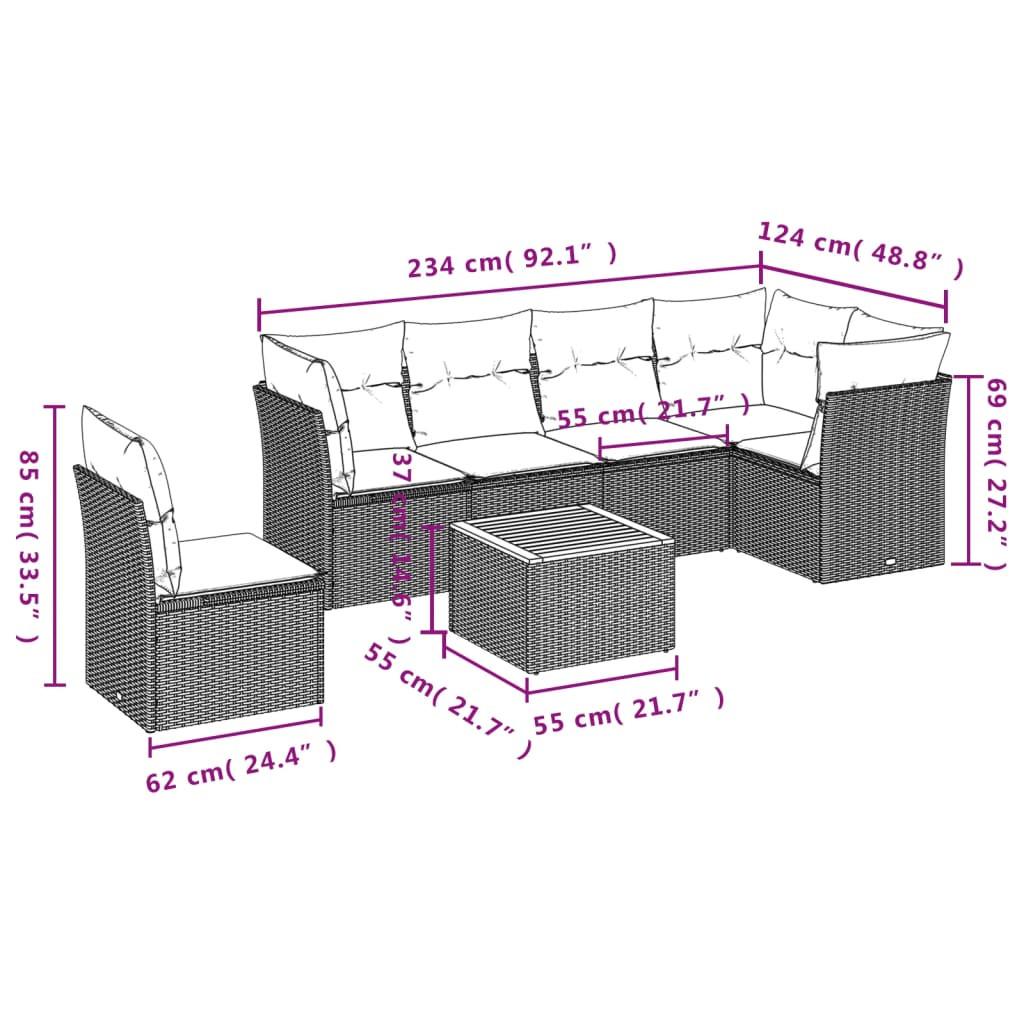 VidaXL Garten sofagarnitur poly-rattan