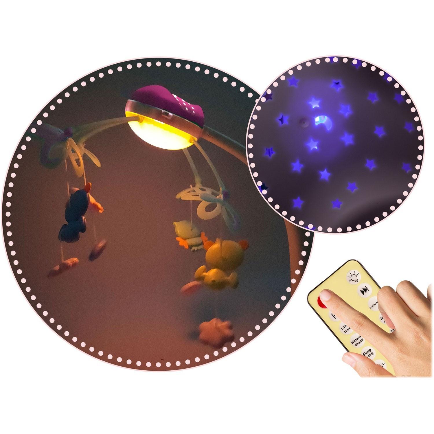 B2X Spieluhr mit Projektor für Kinderbett RK-813 rosa