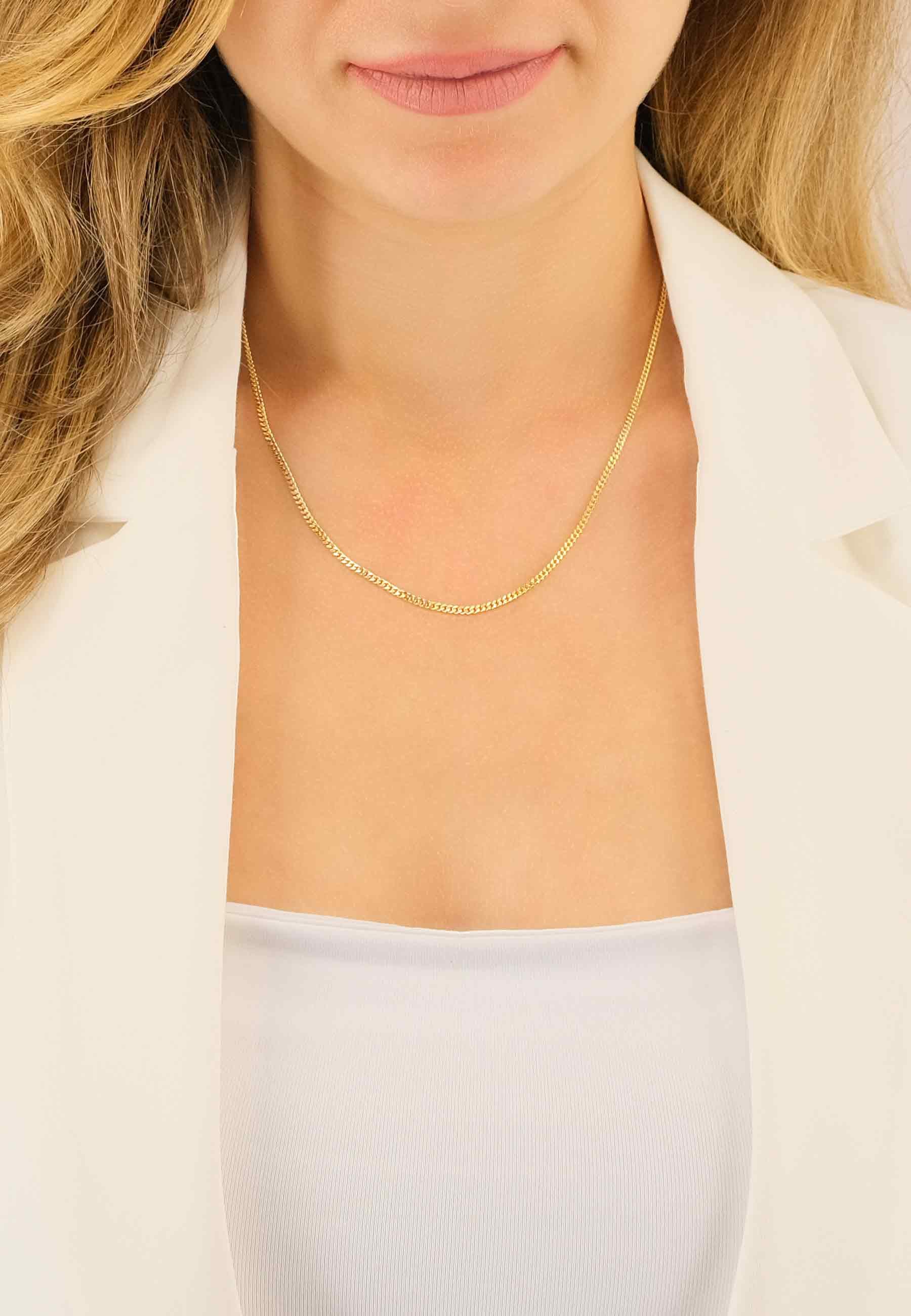 MUAU Schmuck Collier Panzer Gelbgold 750, 2.1mm, 50cm