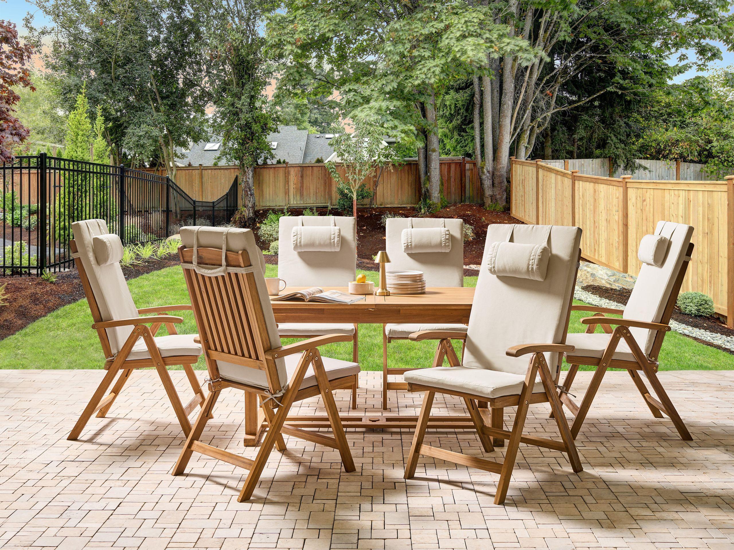 Beliani Outdoor Sitzkissen 6er Set aus Polyester Modern JAVA/AMANTEA PREMIUM