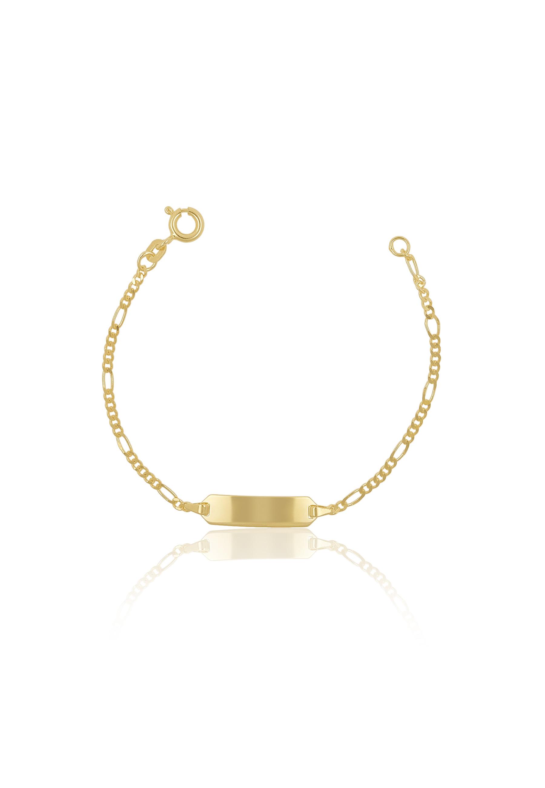 MUAU Schmuck ID-Bracelet Figaro Gelbgold 585, 1.8mm, 14cm