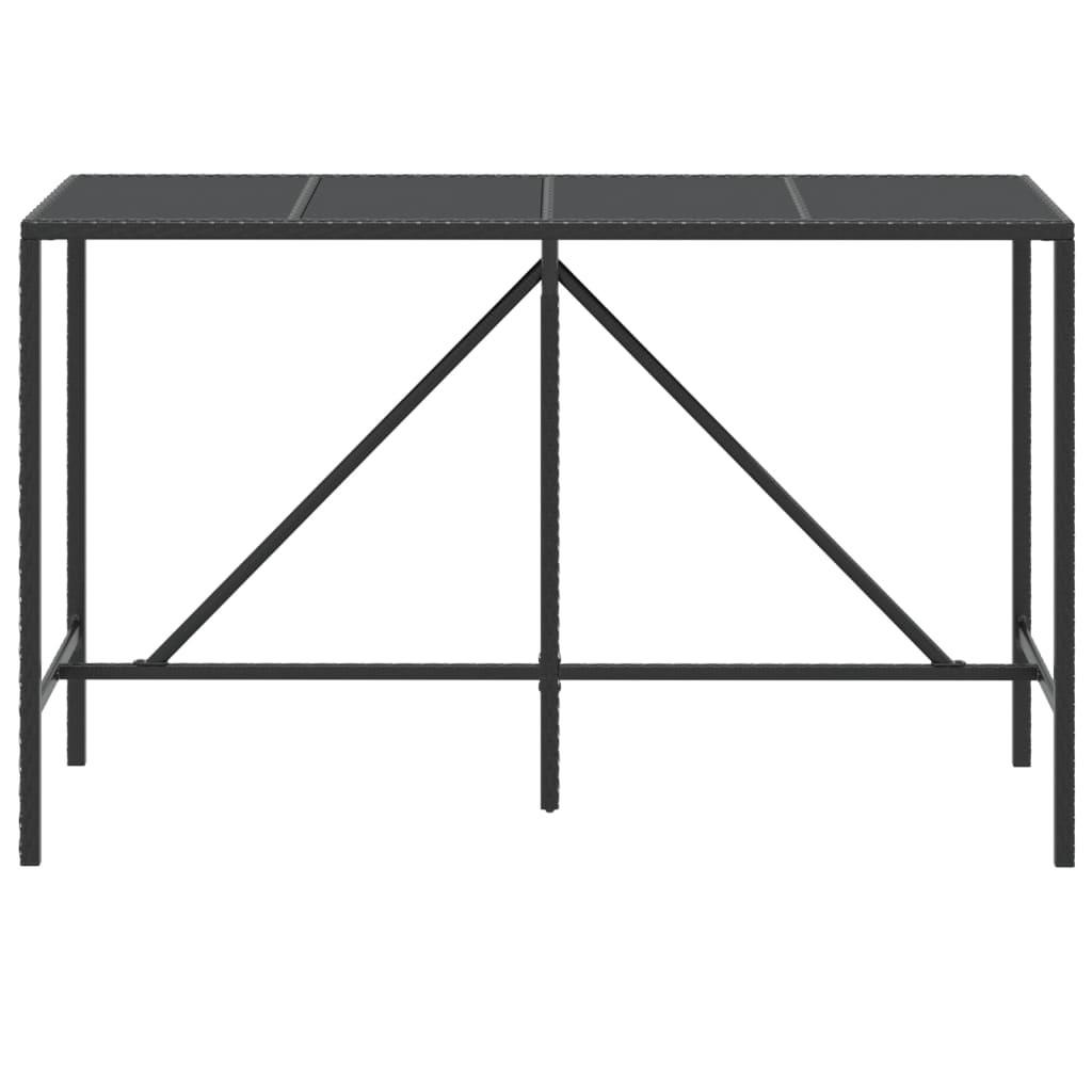 VidaXL Bartisch mit glasplatte poly-rattan