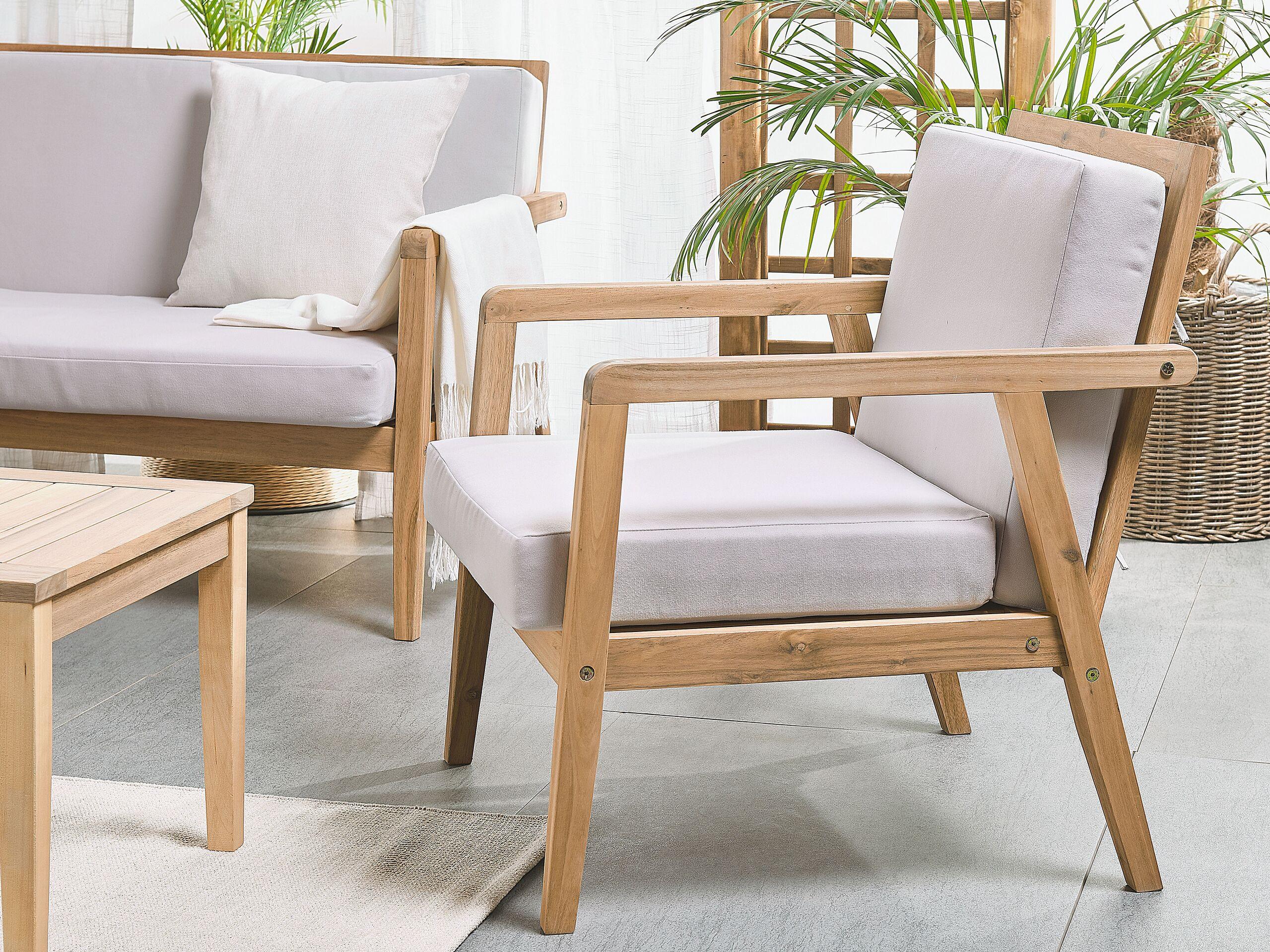 Beliani Lounge Set mit Tisch aus Akazienholz Retro PALLANO