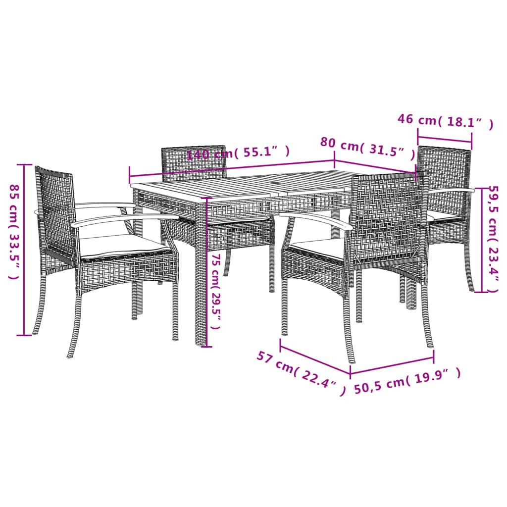 VidaXL Garten essgruppe poly-rattan