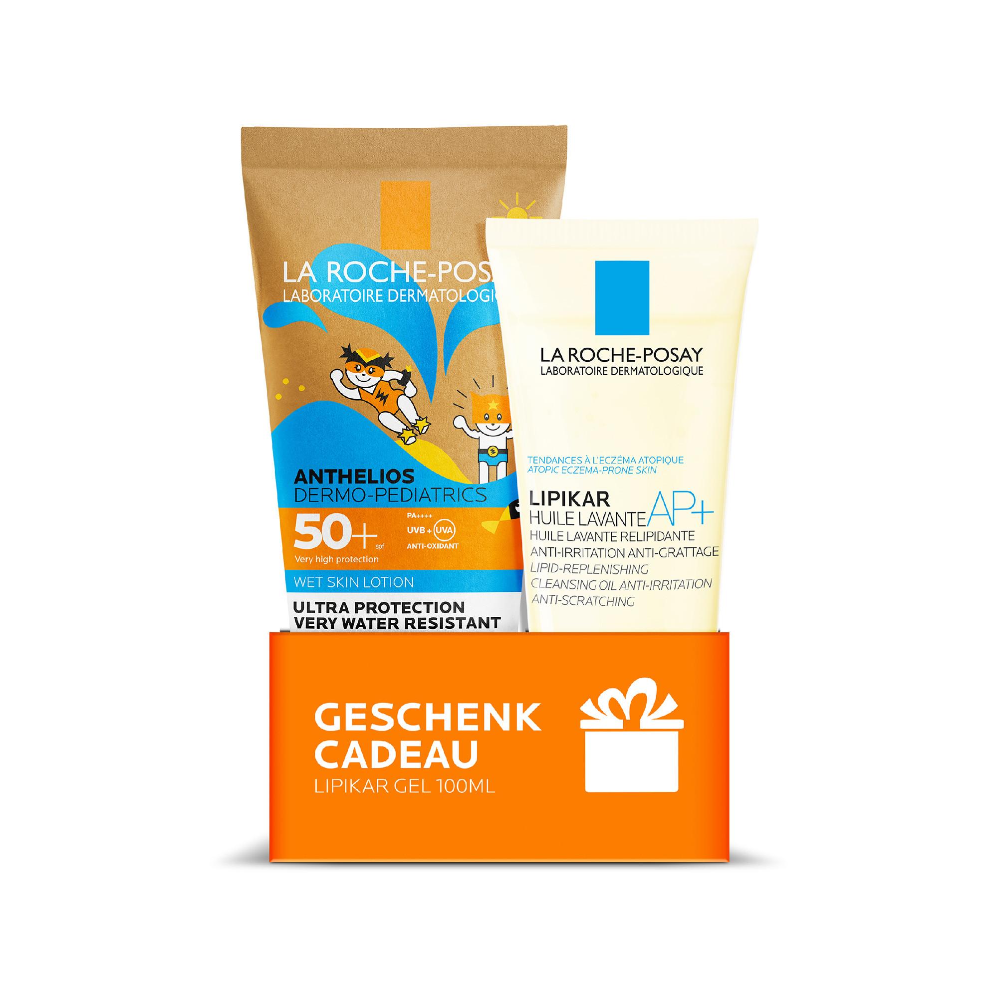 LA ROCHE POSAY Anthelios Dermo-Pediatrics Wet Skin Gel LSF 50+ + Lipikar Badeöl AP+ Set
