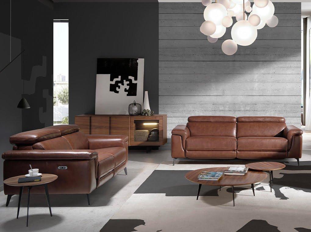 ANGEL CERDA 2-Sitzer-Sofa, gepolstert mit Rindsleder