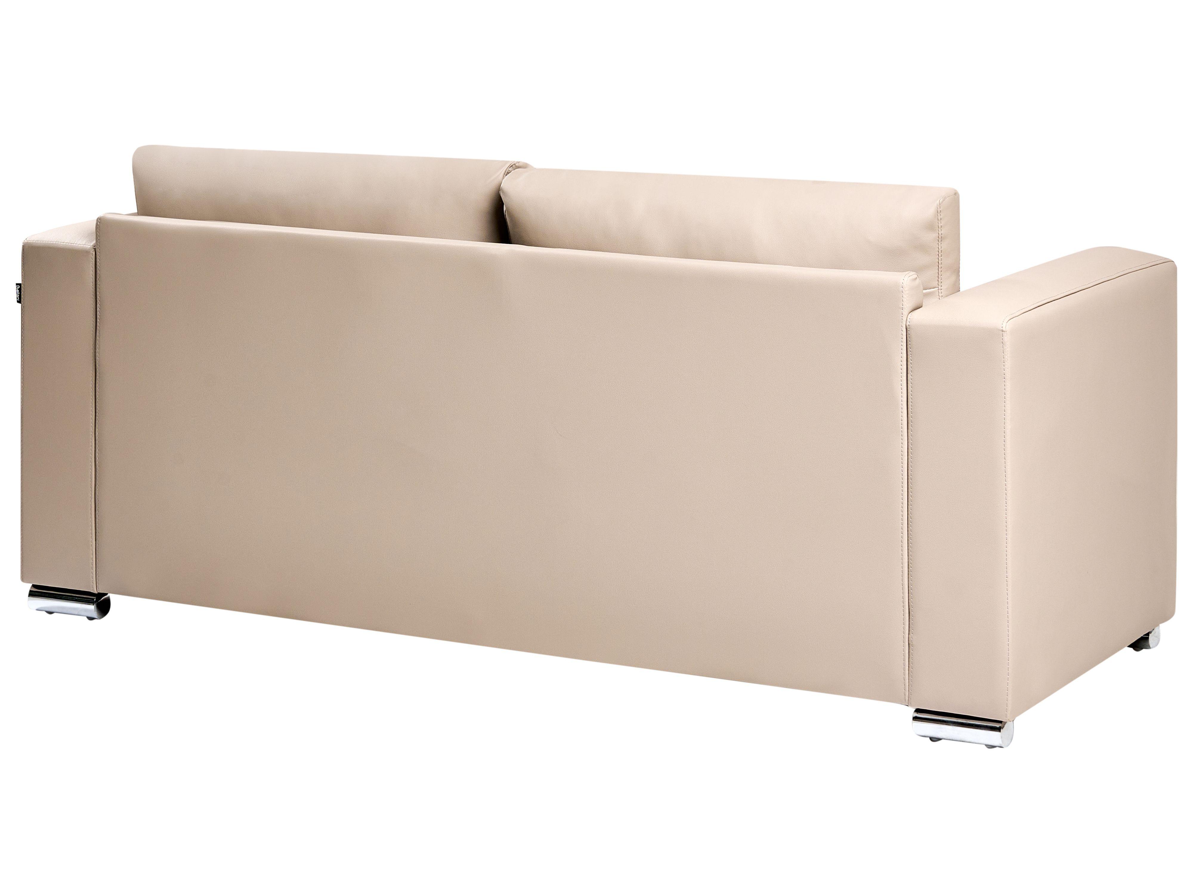 Beliani 3 Sitzer Sofa aus Spaltleder Industriell HELSINKI