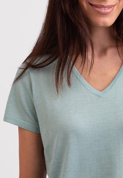 CASH-MERE.CH V-Ausschnitt Kurzarm T-Shirt