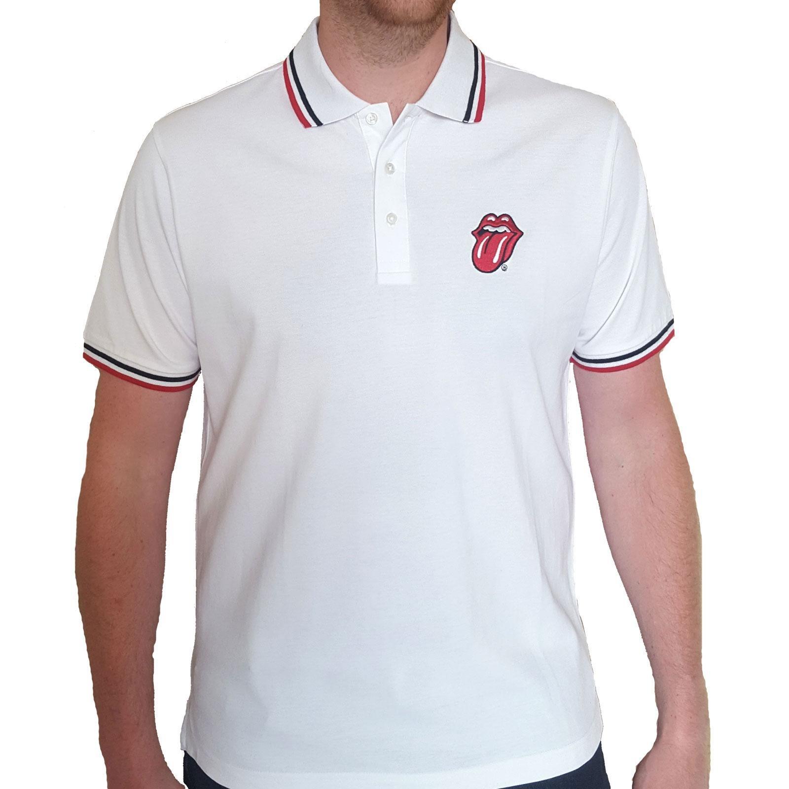 The Rolling Stones Klassisches Poloshirt mit gesticktem Logo