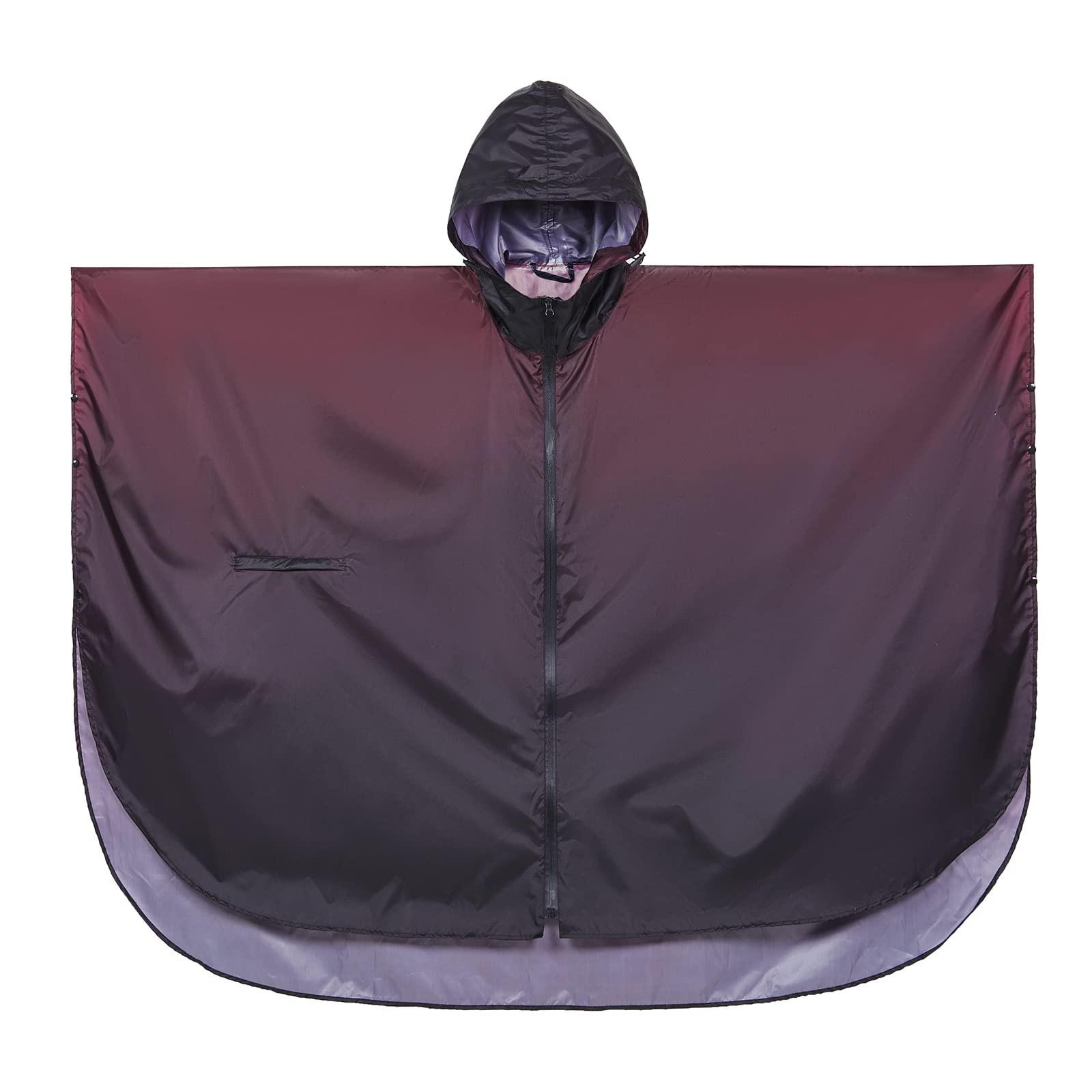 Alopini Regencape mit Kapuze Reißverschluss, wiederverwendbare Regenmantel, regen Poncho Fahrrad Wandern
