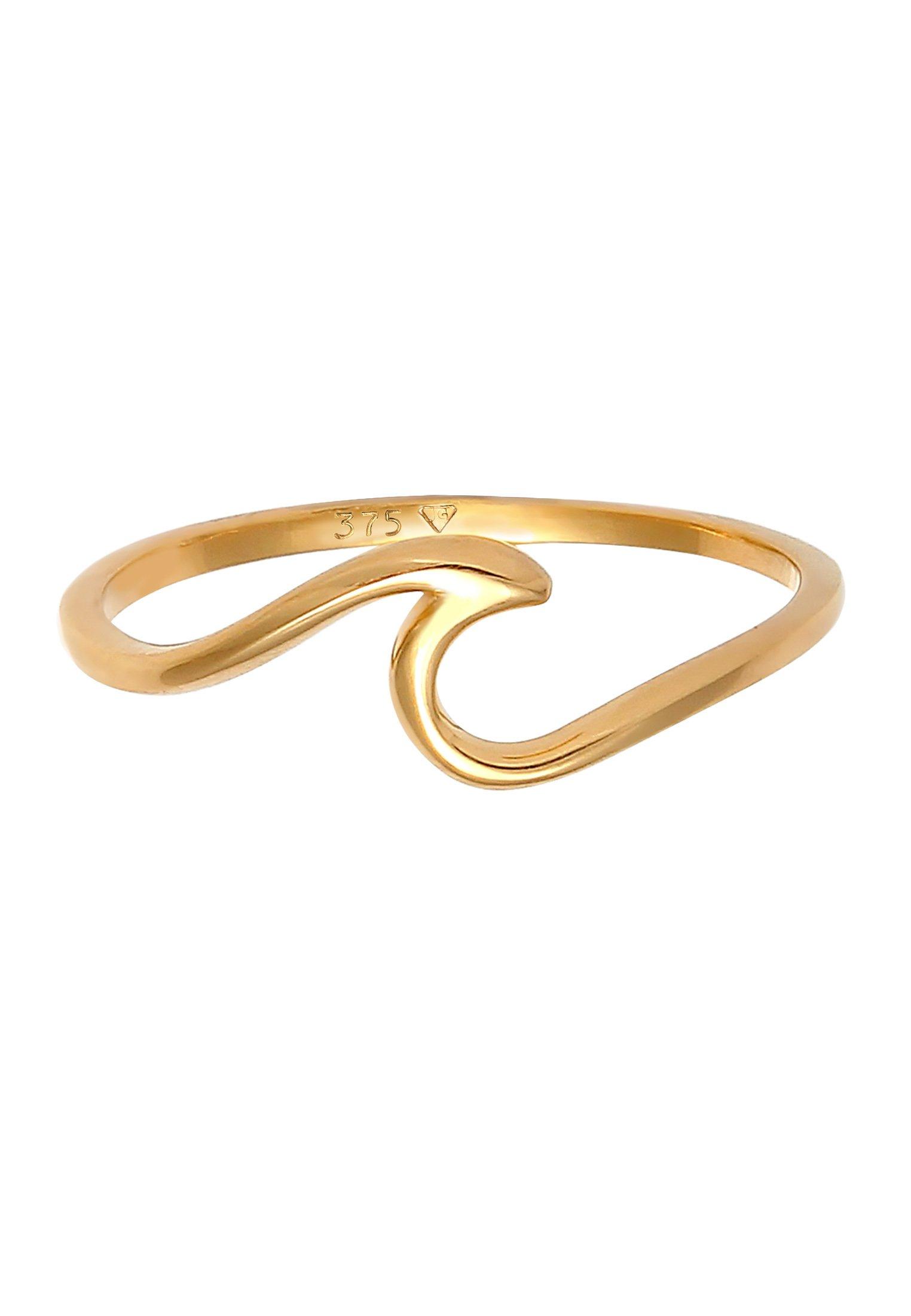 Elli Ring Wellen Wave Strand Maritim 375 Gelbgold