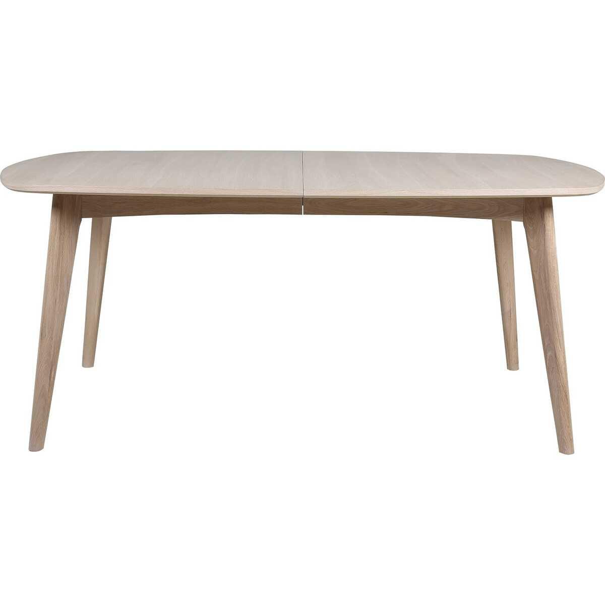 mutoni Esstisch Brighton Massivholz Furnier Eiche Weiss vorbereitet für Zusatzplatten 180x102x76cm
