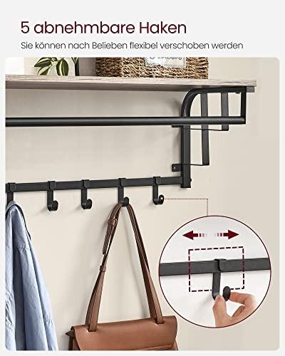 Pricenet Rustikale Wandgarderobe mit Regal und Haken