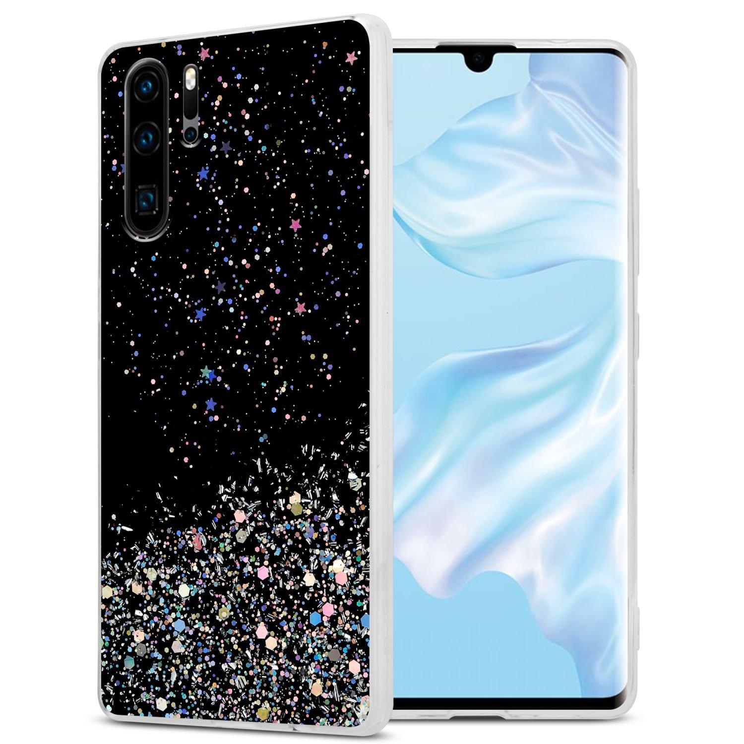 Cadorabo Hülle für Huawei P30 PRO TPU Silikon mit funkelnden Glitter