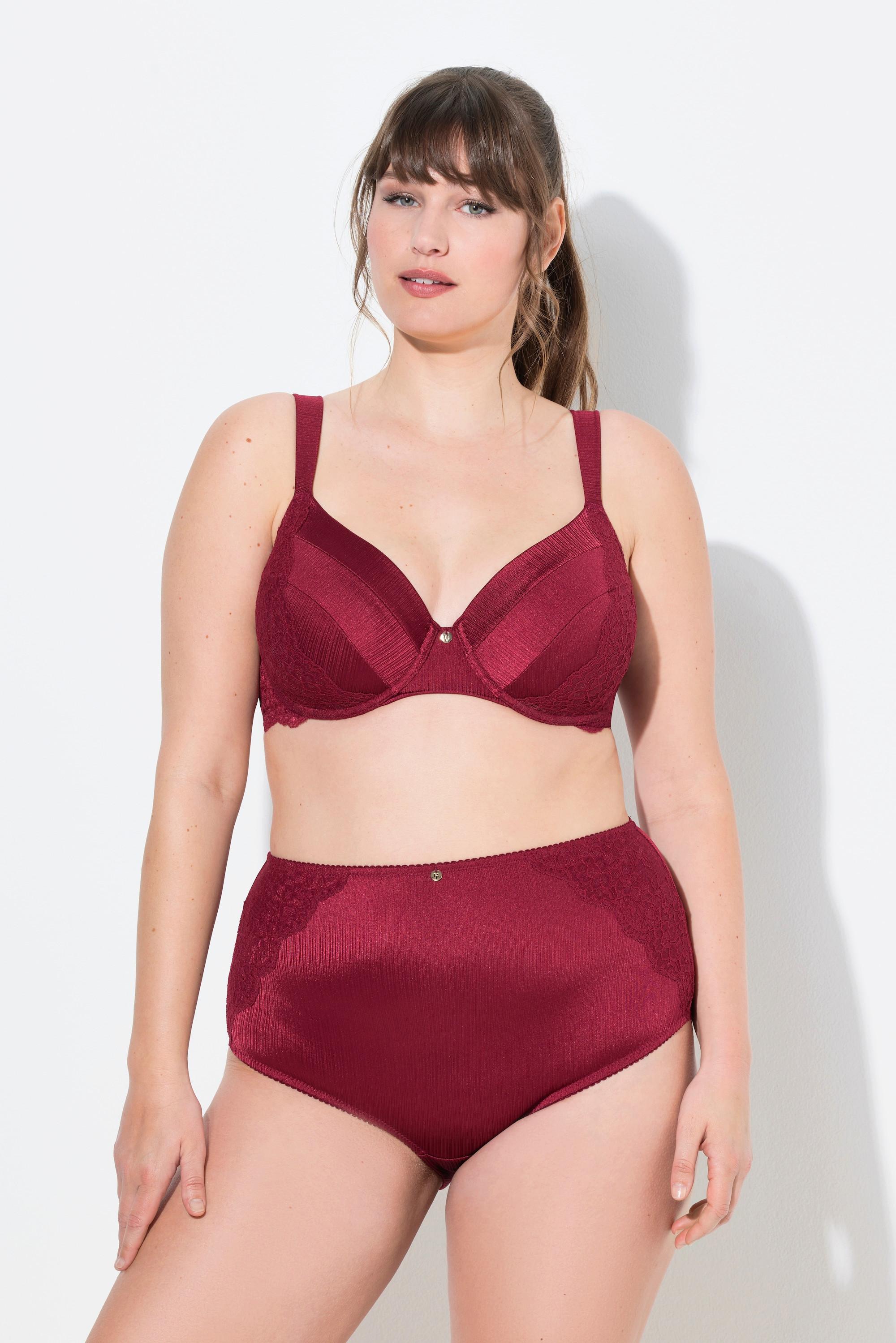 Ulla Popken Bügel-BH, Softschalen, Satin, Spitze, Cup B - F