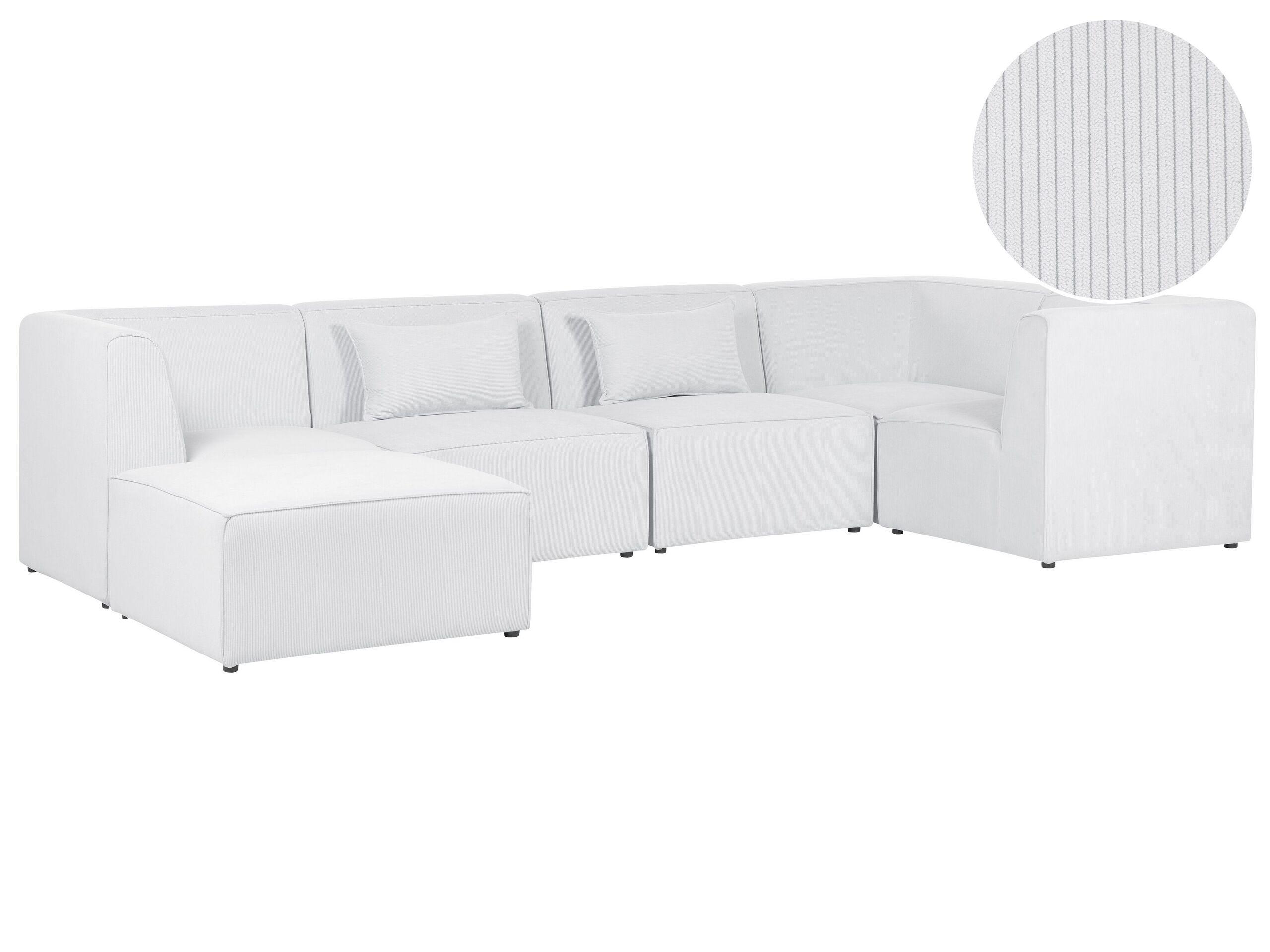 Beliani Sofa mit Ottomane aus Cord Modern LEMVIG