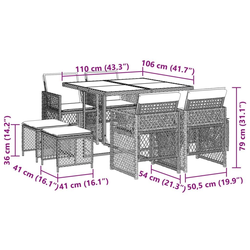 VidaXL Garten essgruppe poly-rattan