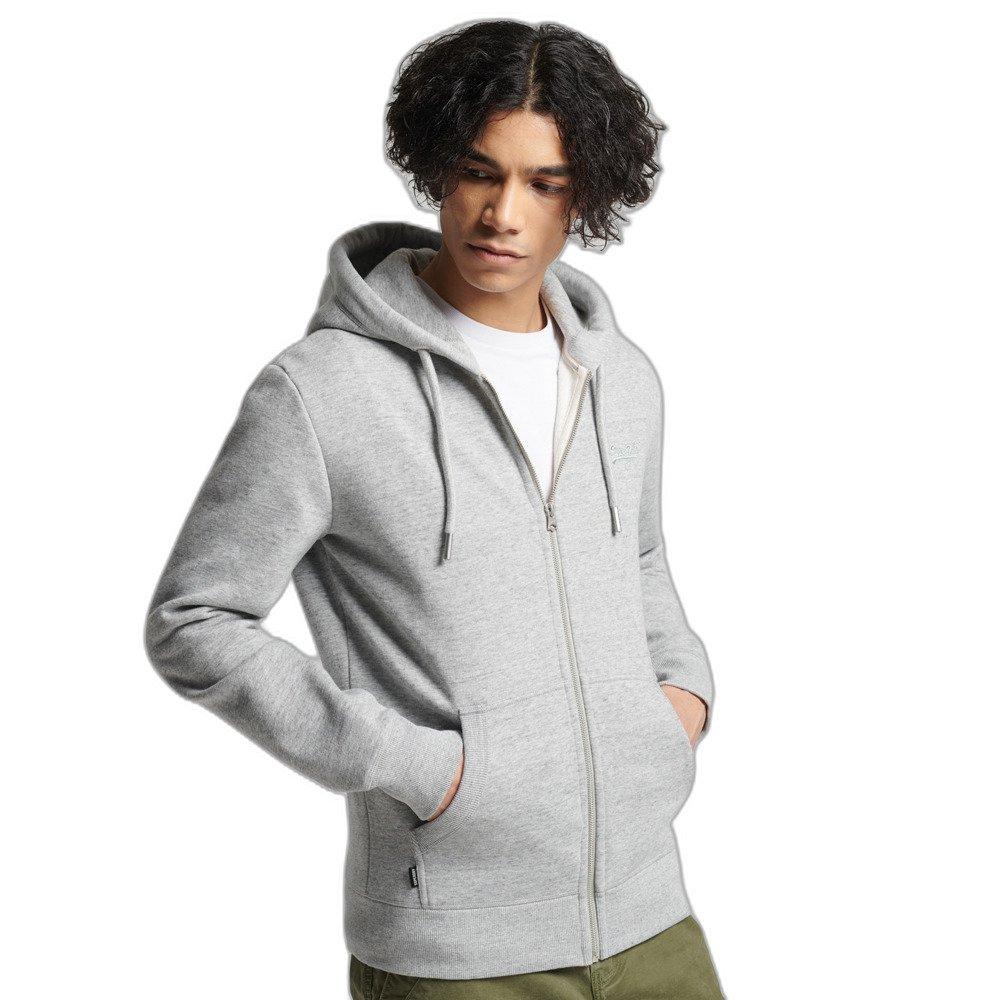 Superdry sweatshirt it reißverschluss und kapuze aus bio-bauwolle vintage