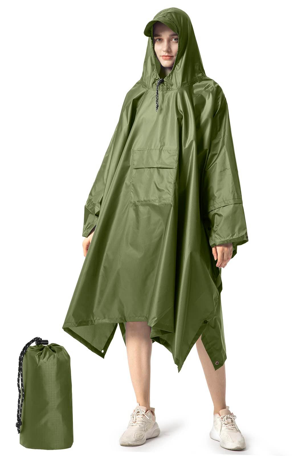 Alopini Regencape Regenmantel Regenjacke Wasserdicht Wandern Radfahren Outdoor 3in1 Mehrzweck