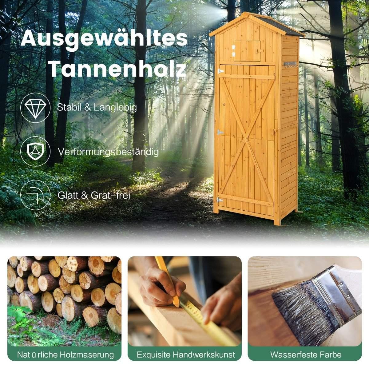B2X Gartenschuppen Geräteschrank für den Außenbereich Natur