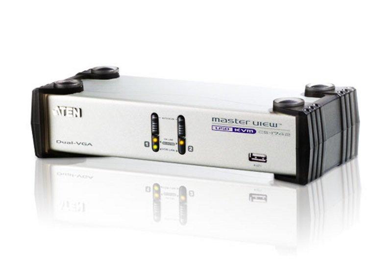 ATEN ATEN CS1742 Tastatur/Video/Maus (KVM)-Switch Silber