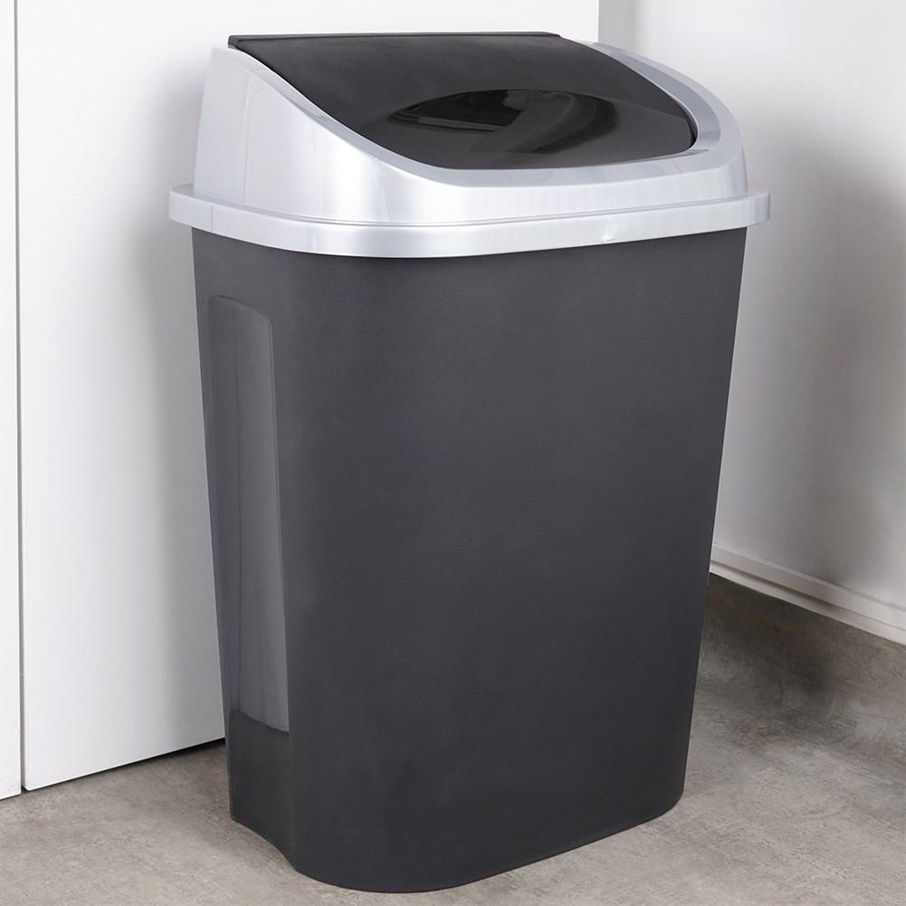 B2X 50-Liter-Mülleimer mit Schwenkdeckel aus strapazierfähigemem Material