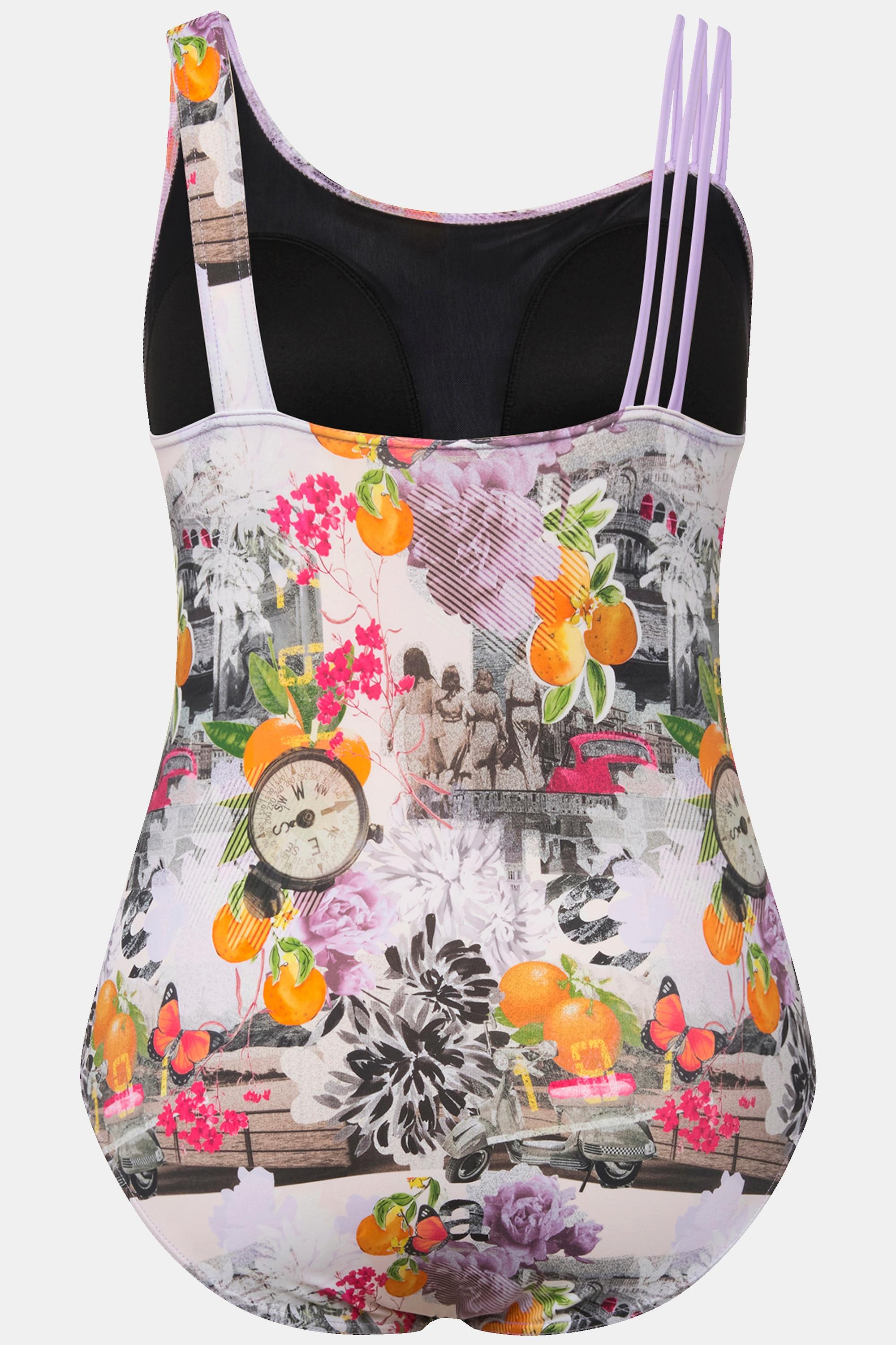 Ulla Popken Badeanzug, Uhren, Softcups, geteilter Träger