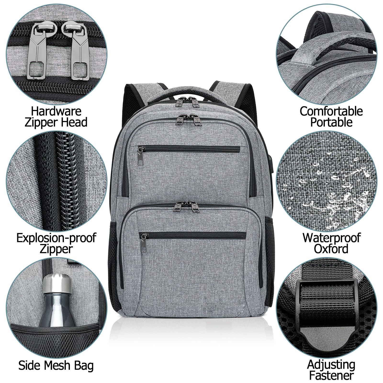 Only-bags.store Rucksack, Schulrucksack wasserdicht Arbeit Laptop mit USB-Ladeanschluss, Reisen Wanderrucksack