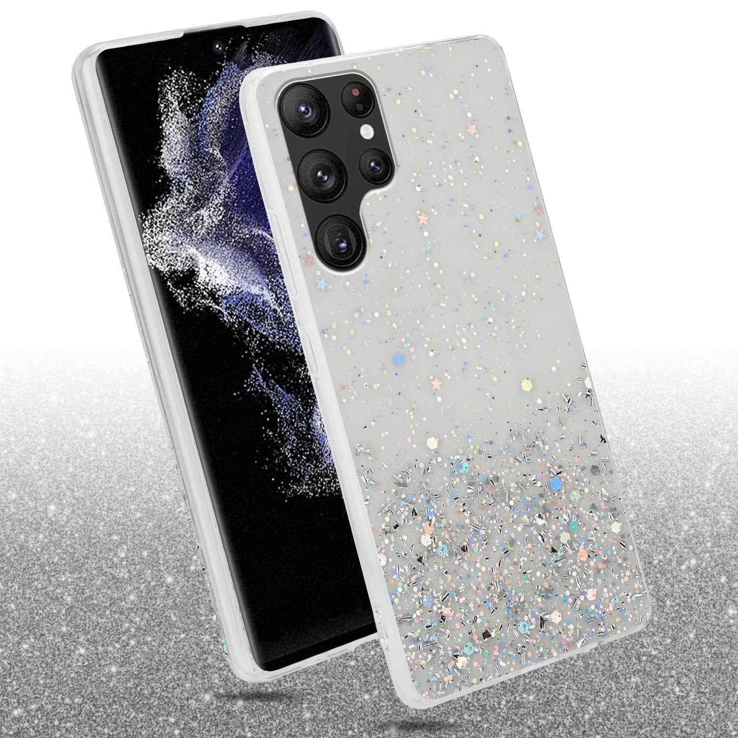 Cadorabo Hülle für Samsung Galaxy S22 ULTRA TPU Silikon mit funkelnden Glitter