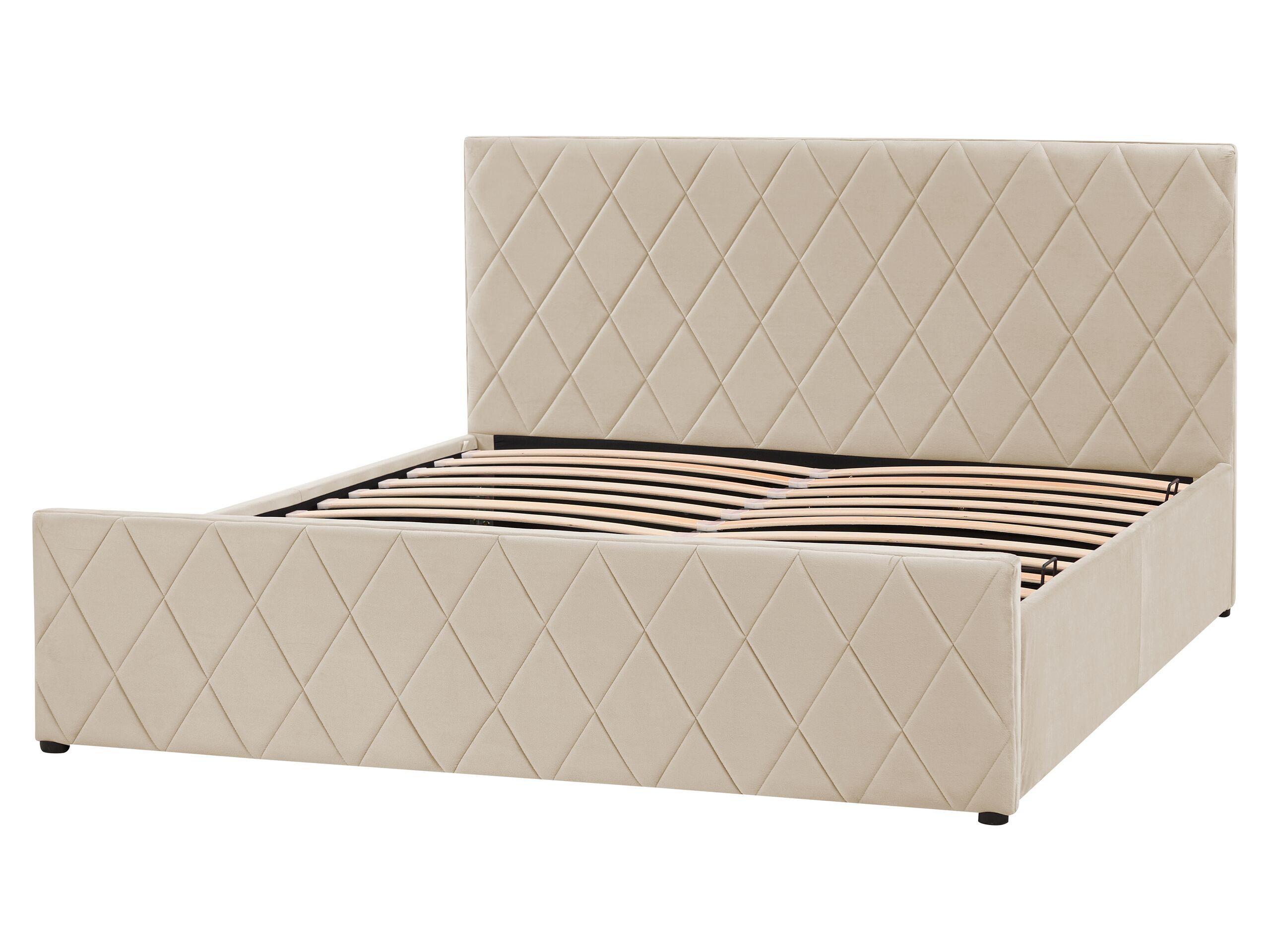 Beliani Bett mit Lattenrost aus Samtstoff Modern ROCHEFORT