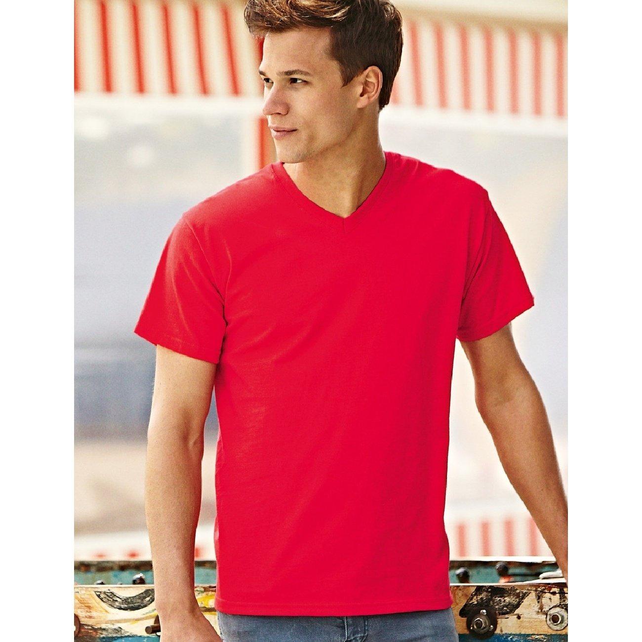 Fruit of the Loom Herren Kurzarm T-Shirt mit V-Ausschnitt