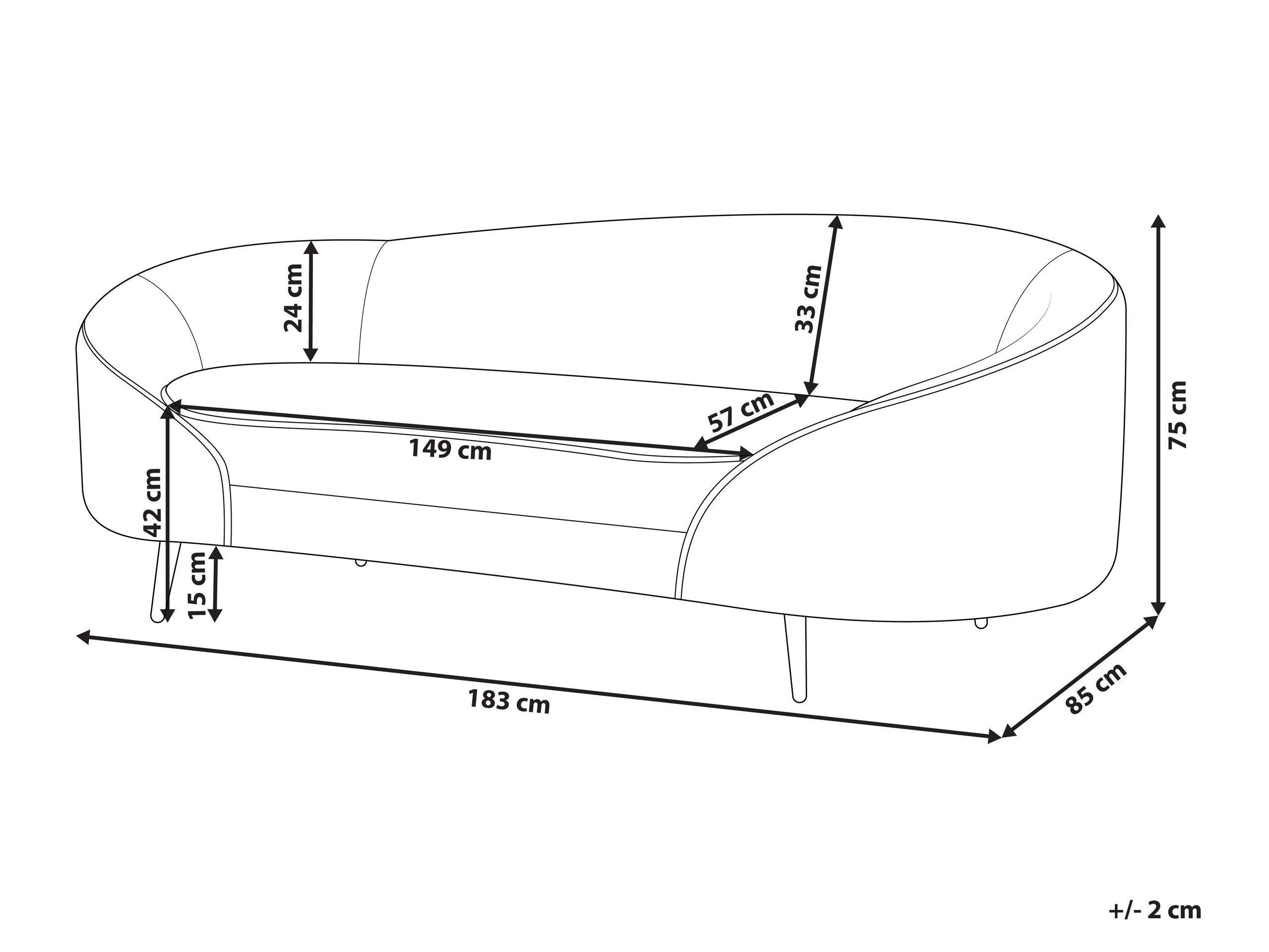 Beliani 3 Sitzer Sofa aus Polyester Glamourös SAVAR