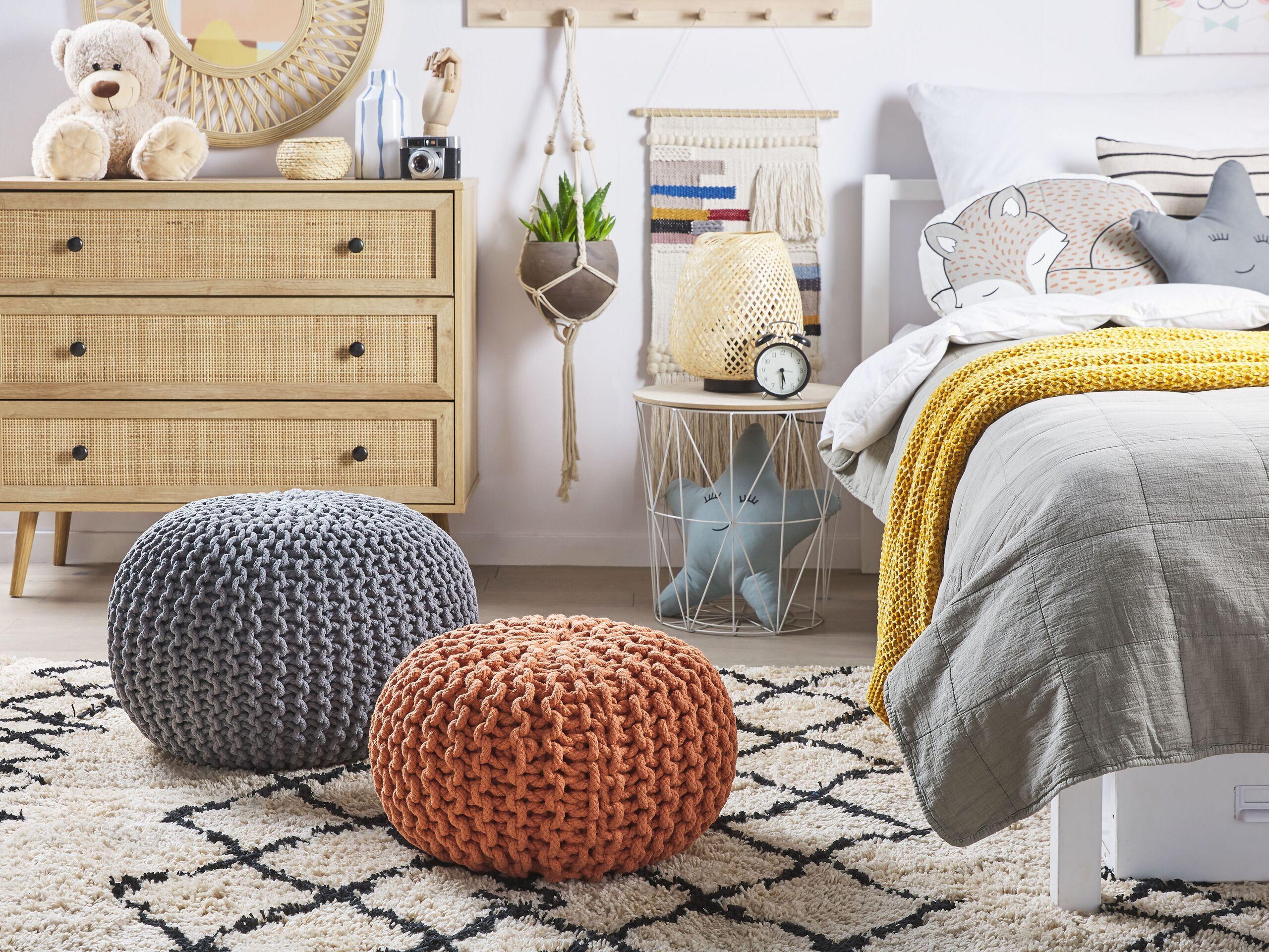 Beliani Pouf aus Baumwolle Boho CONRAD
