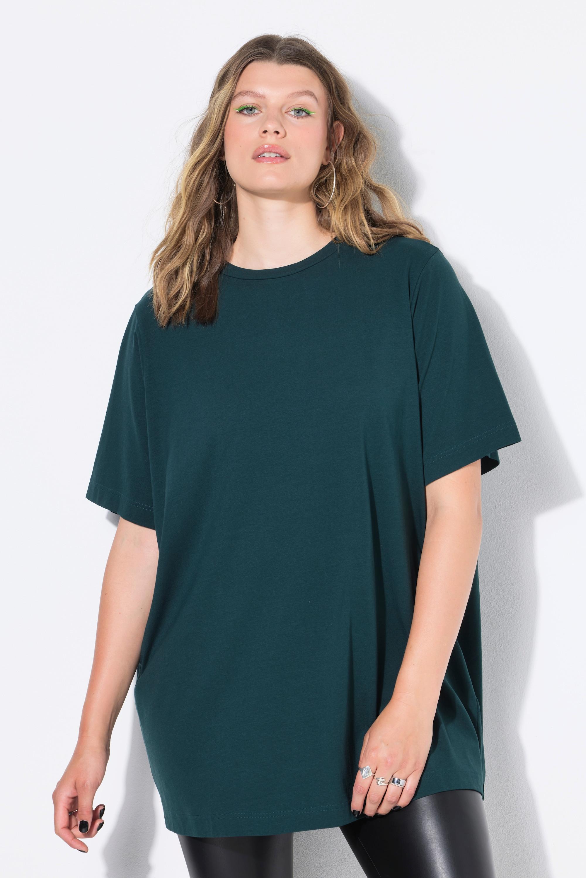 Studio Untold Longshirt Rundhals Halbarm Lang Geschnitten Longshirt, langer Classic Shape, Halbarm