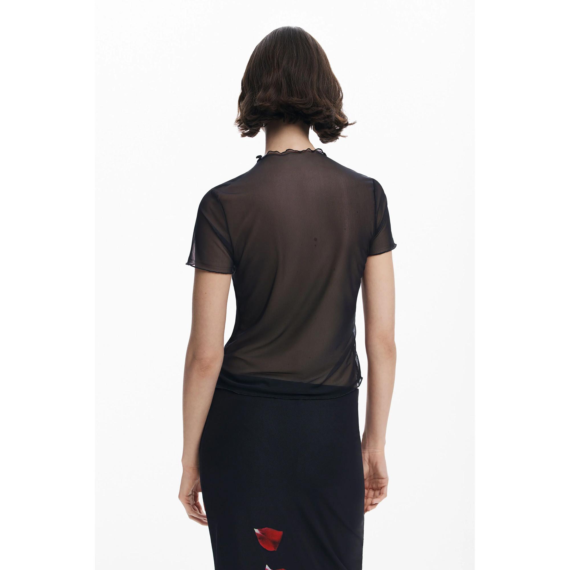 Desigual Rosen Print Kurzarm T-Shirt